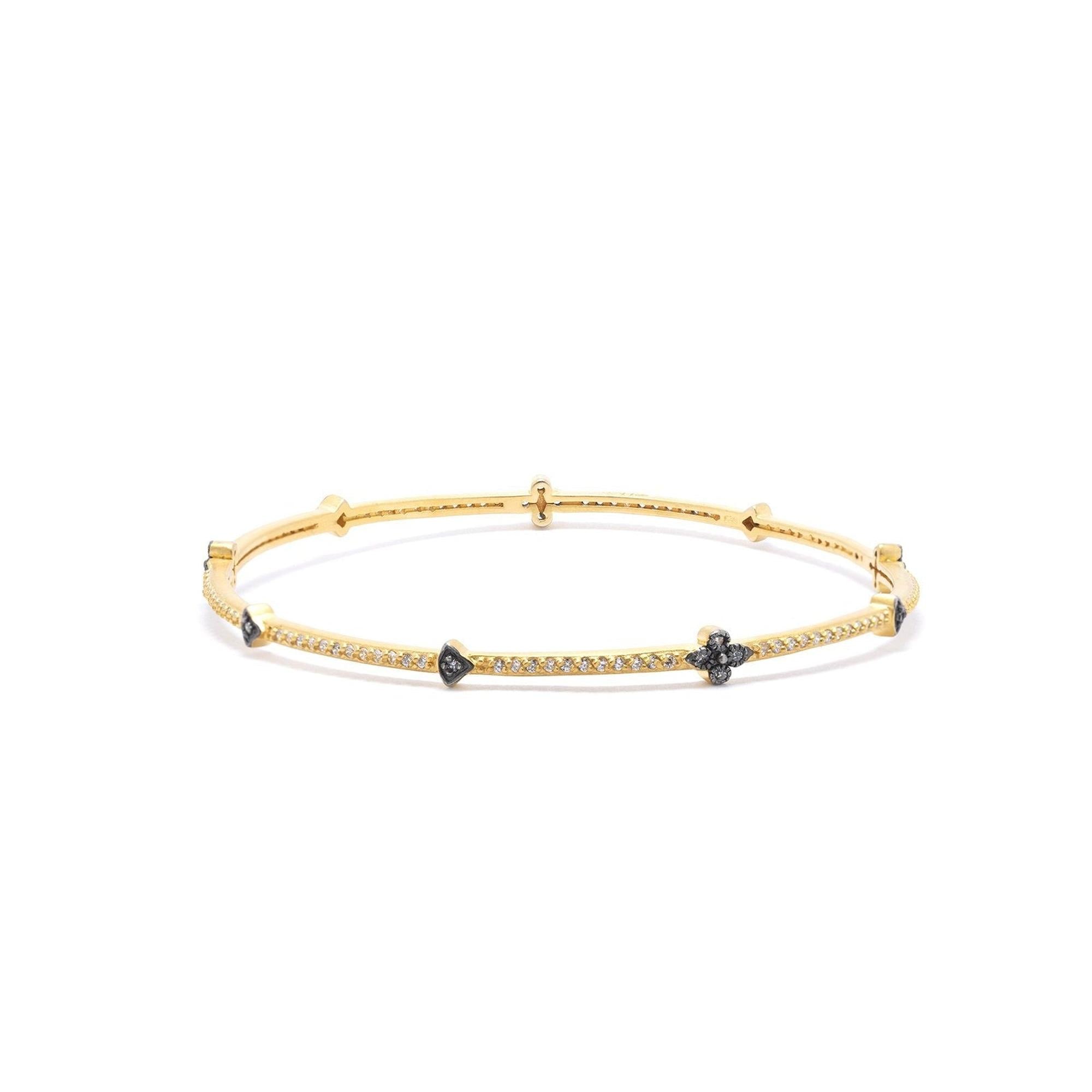 Freida Rothman Clover Station Bangle Bracelet