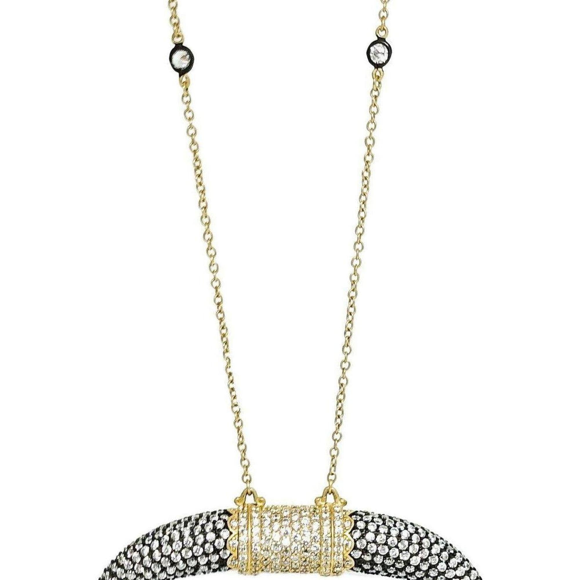Freida Rothman Crystal Horn Pendant Necklace