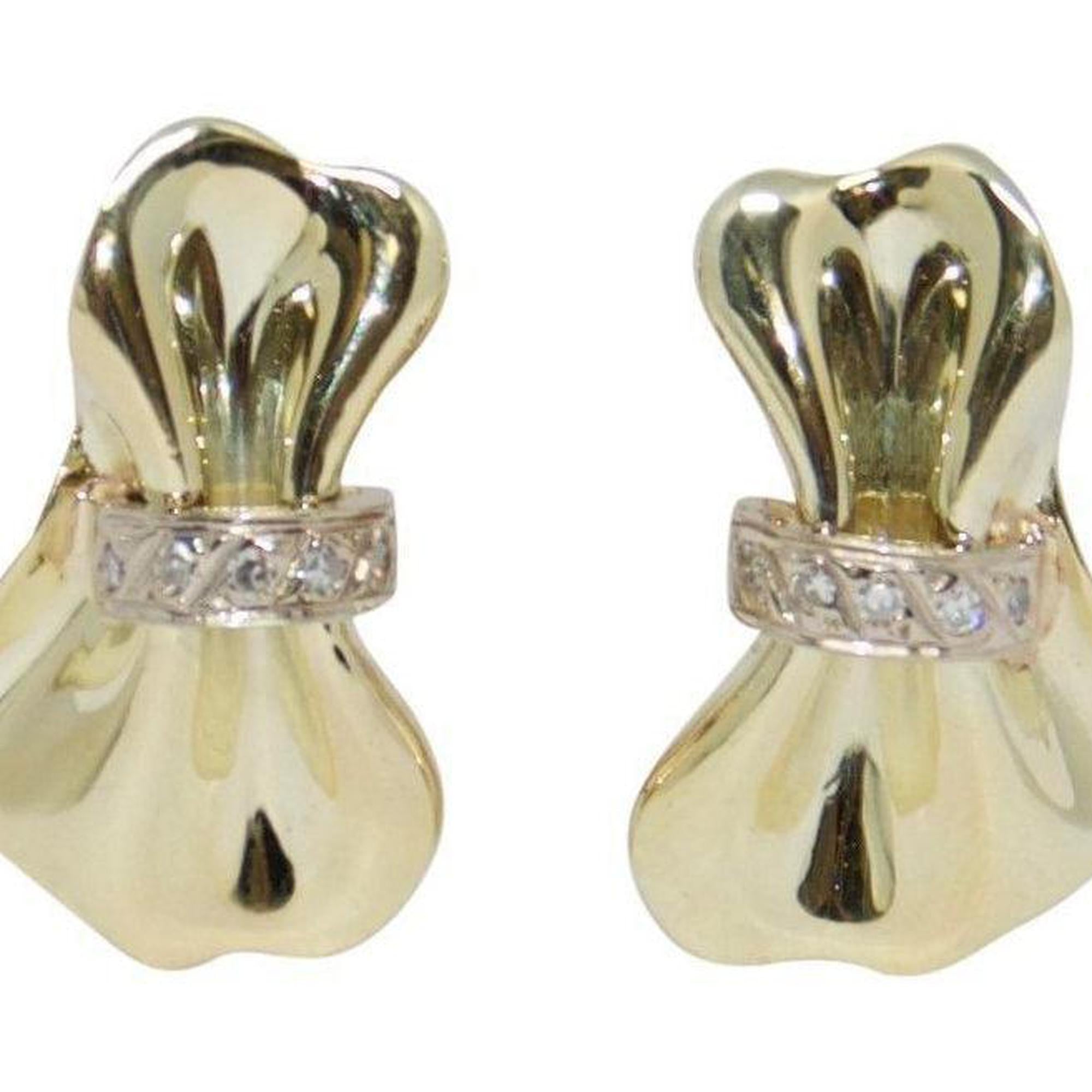 French Back Bow Diamond Earrings