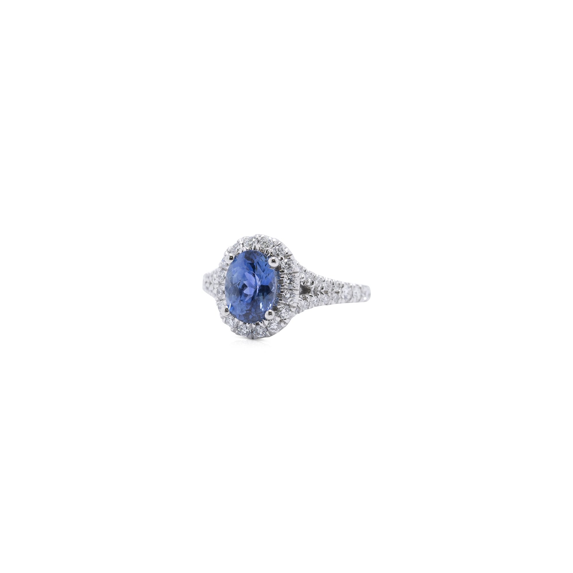 Gabriel & Co. Blue Sapphire and Diamond Ring