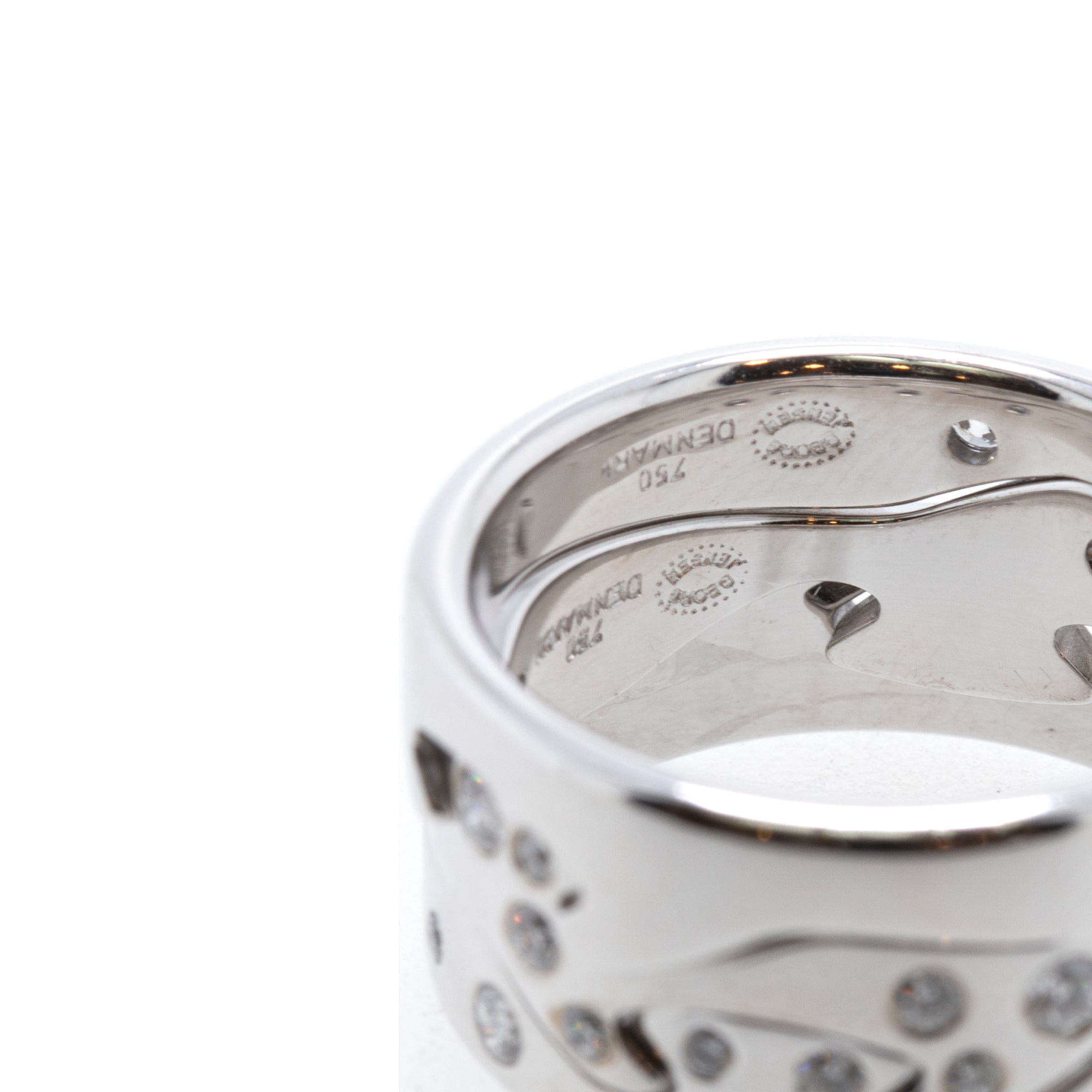 Georg Jensen 18k White Gold Diamond Fusion 3 Piece Ring Set