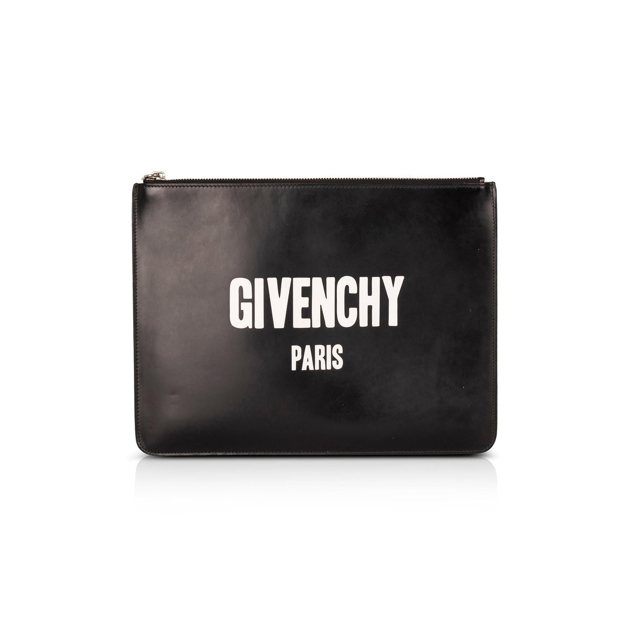 Givenchy Large Leather Clutch w/ Box