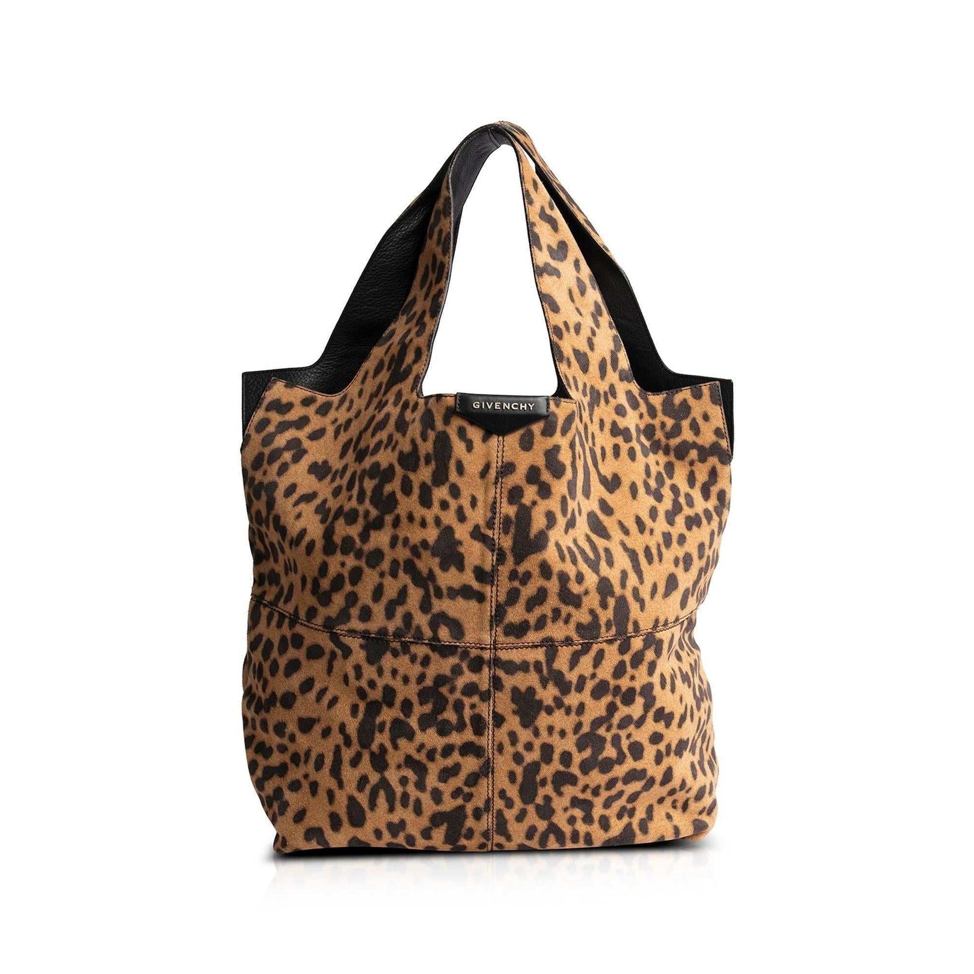 Givenchy Suede Leopard Print Tote