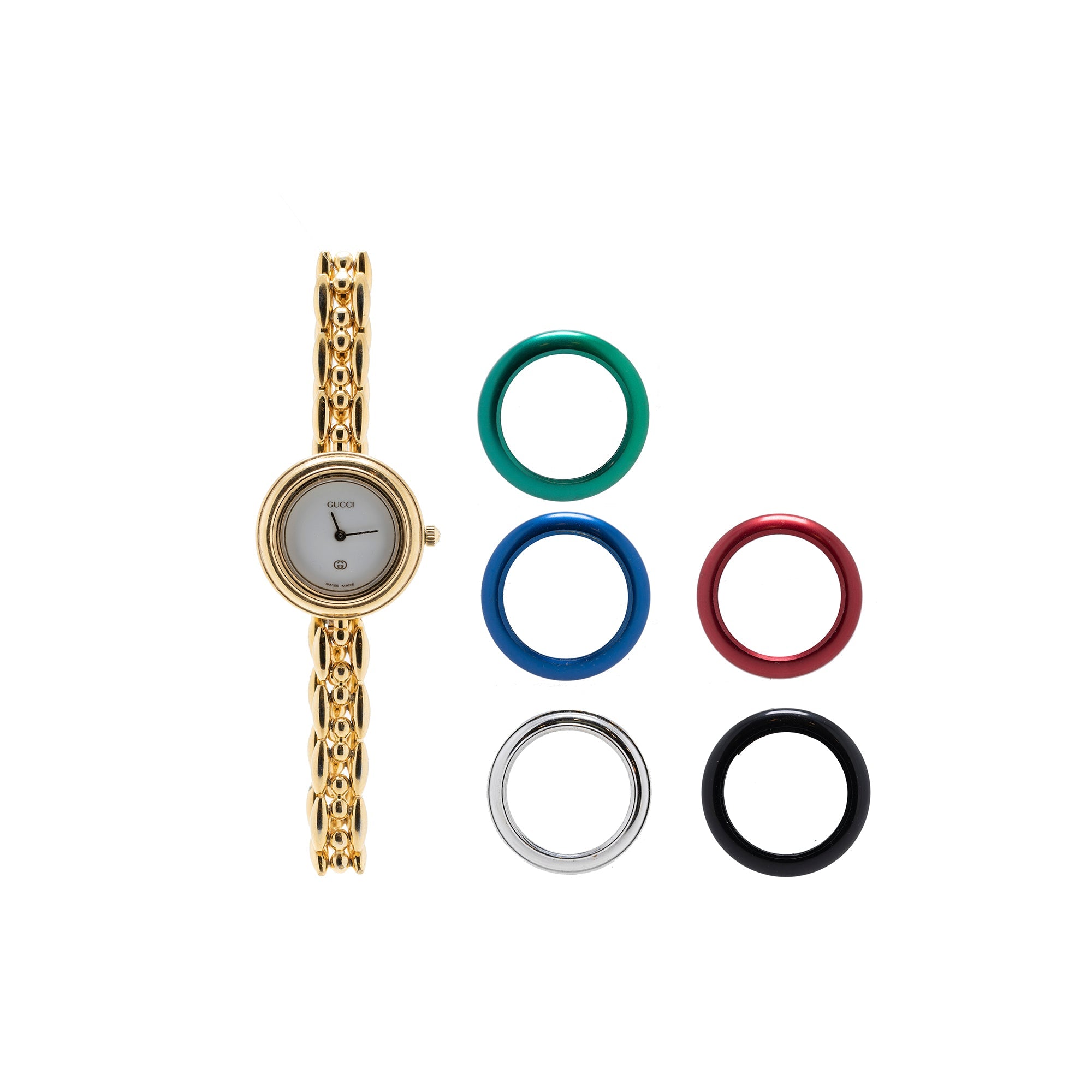 Gucci 1100 Series Watch w/ 5 Multi-Colour Bezels