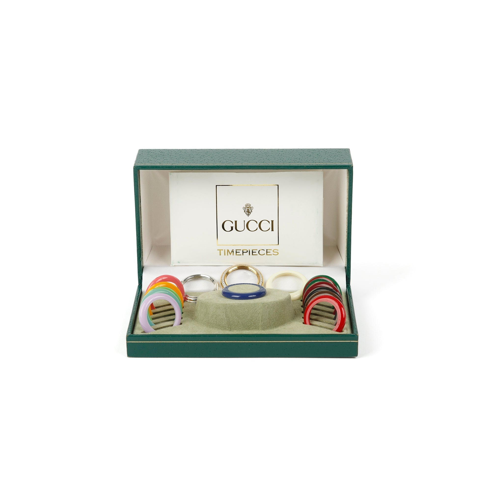 Gucci 1100 Series Watch w/ Box & 14 Multi-Colour Bezels