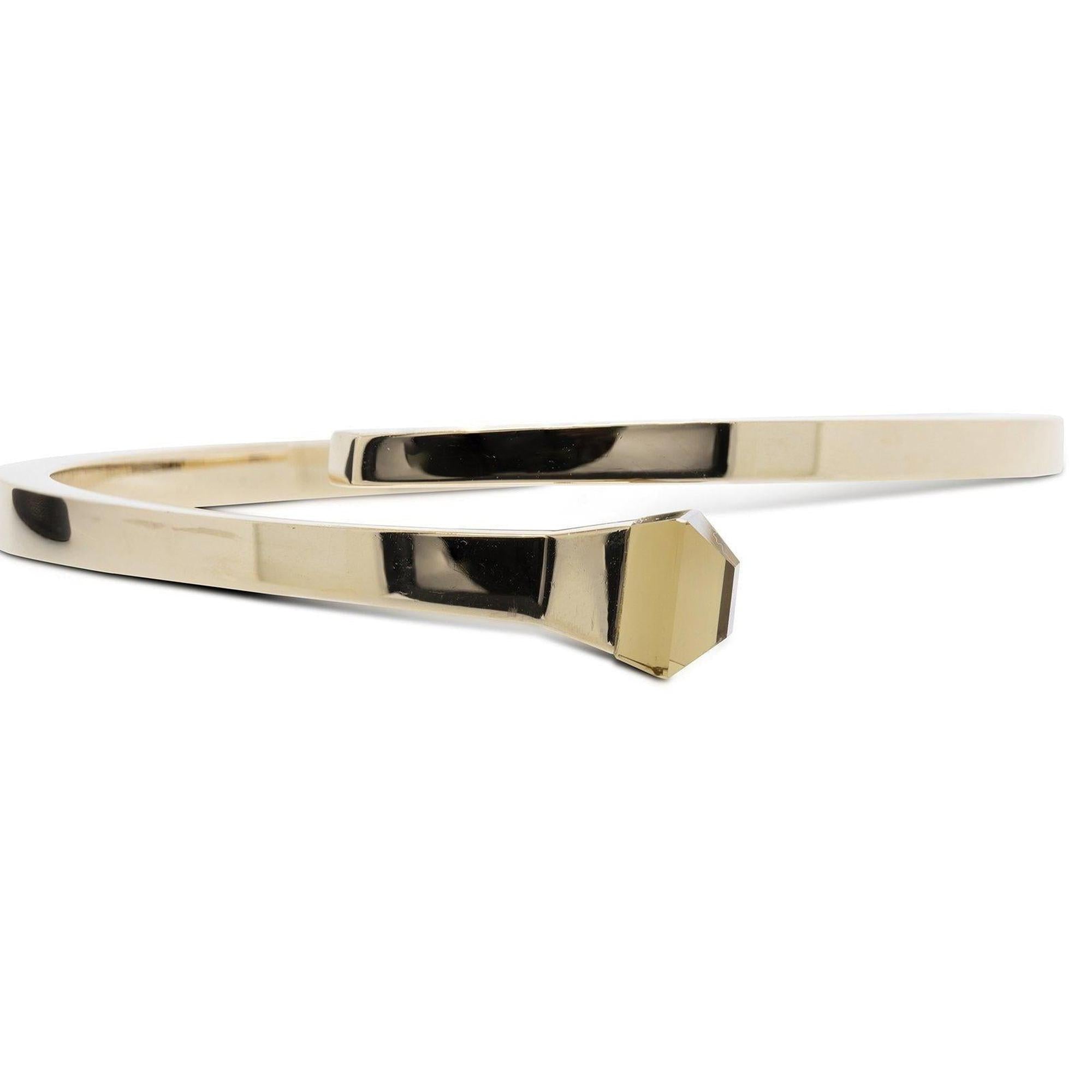 Gucci 18k Gold Citrine & Mother of Pearl Doublet Chiodo Bracelet
