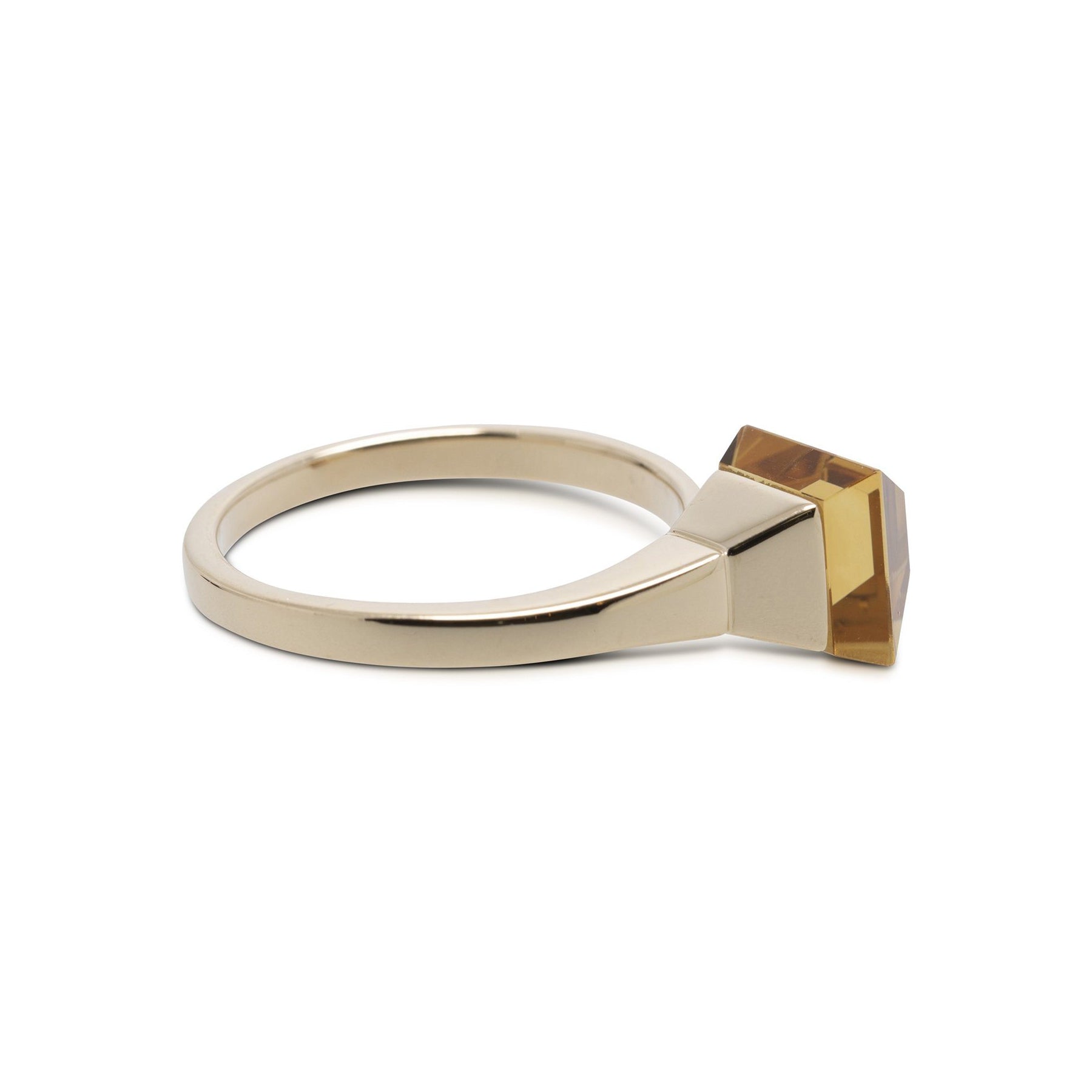 Gucci 18k Gold Citrine & Mother of Pearl Doublet Chiodo Cocktail Ring