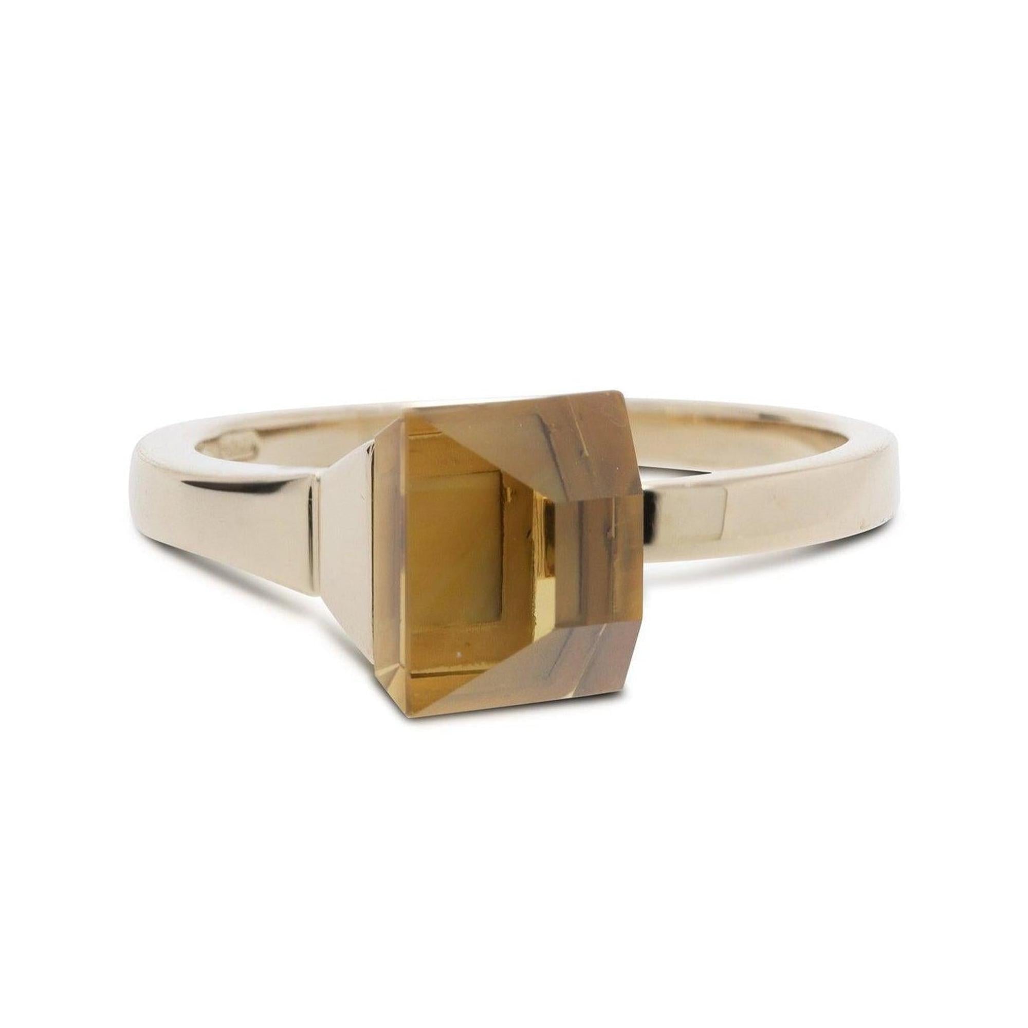 Gucci 18k Gold Citrine & Mother of Pearl Doublet Chiodo Cocktail Ring
