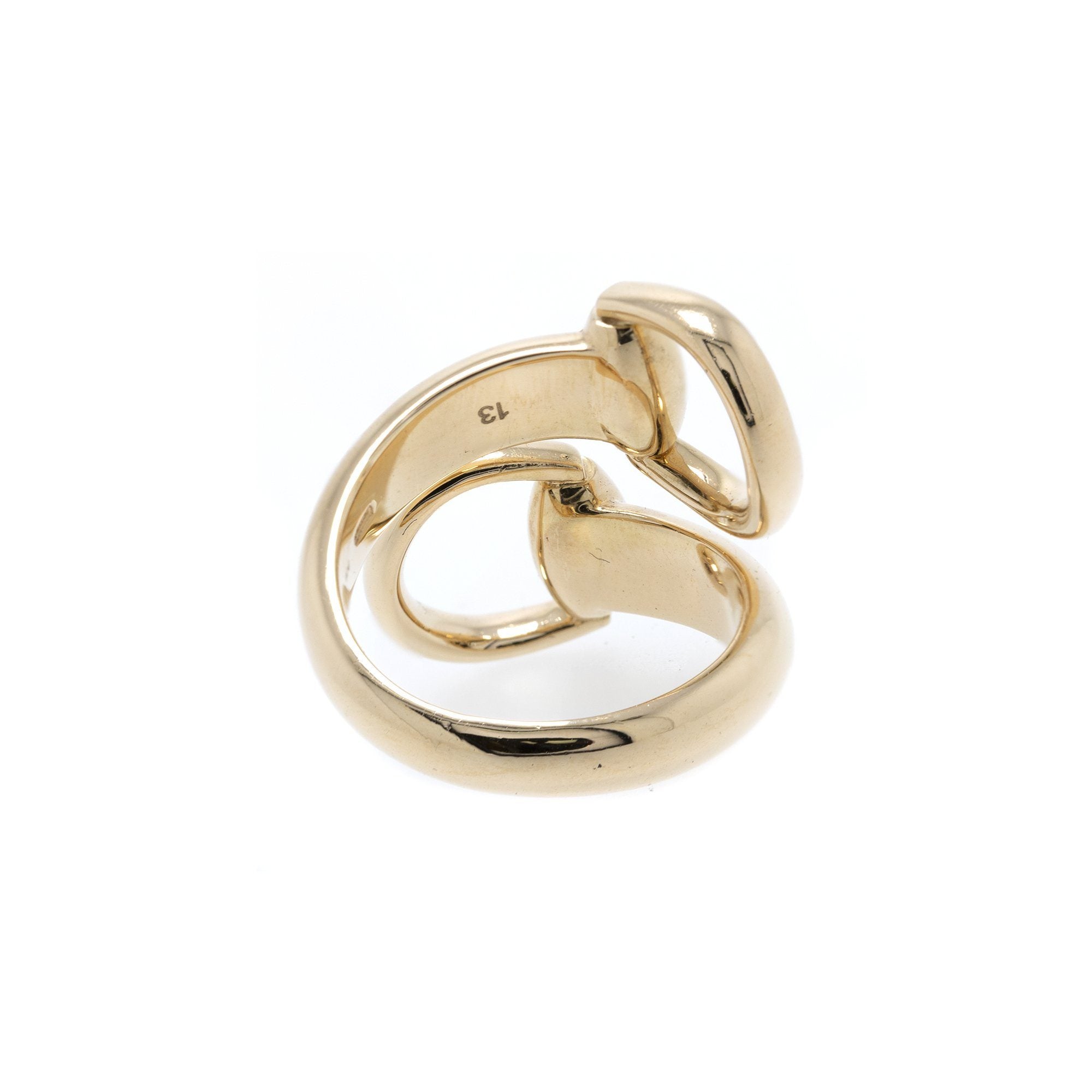 Gucci 18k Gold Horsebit Cocktail Ring