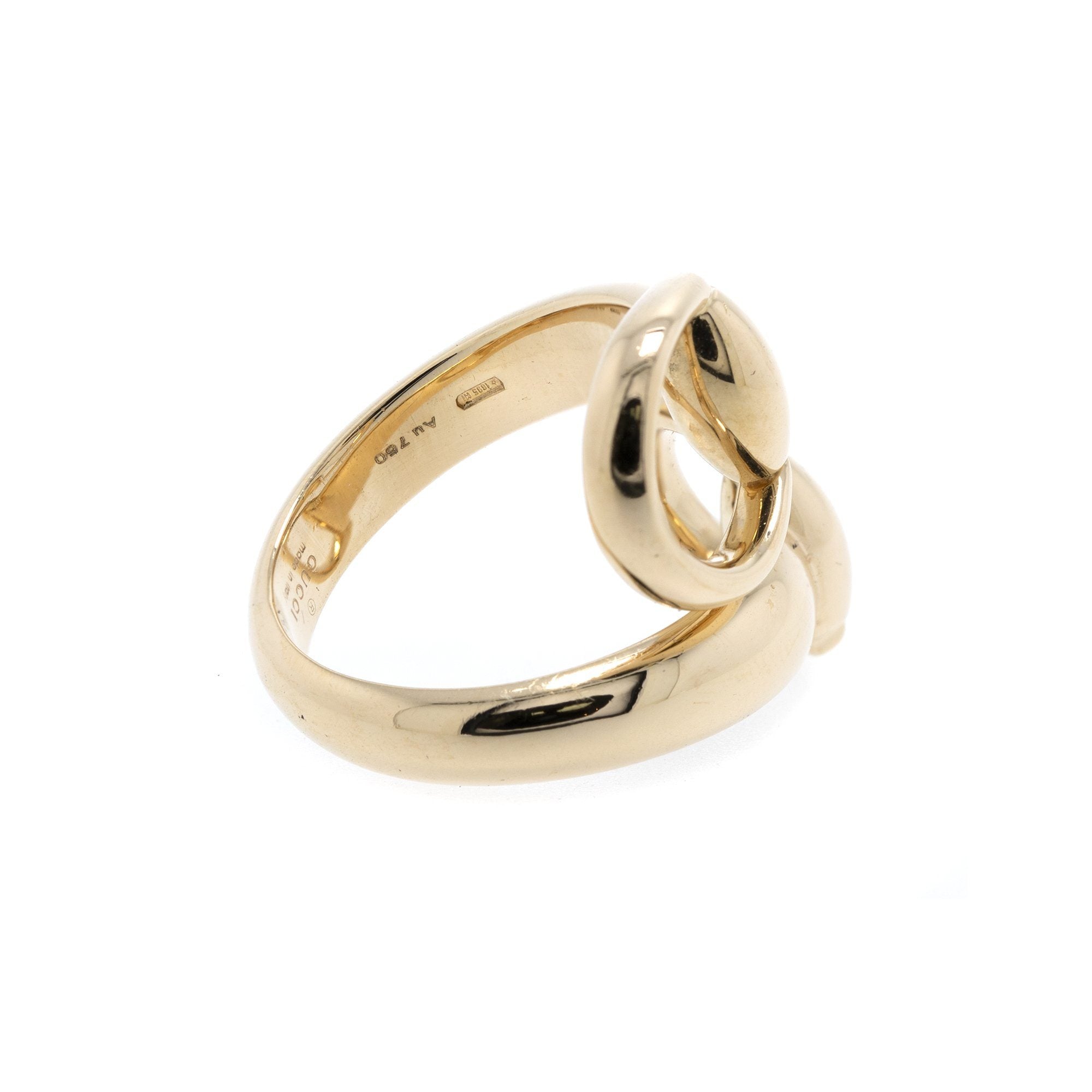 Gucci 18k Gold Horsebit Cocktail Ring