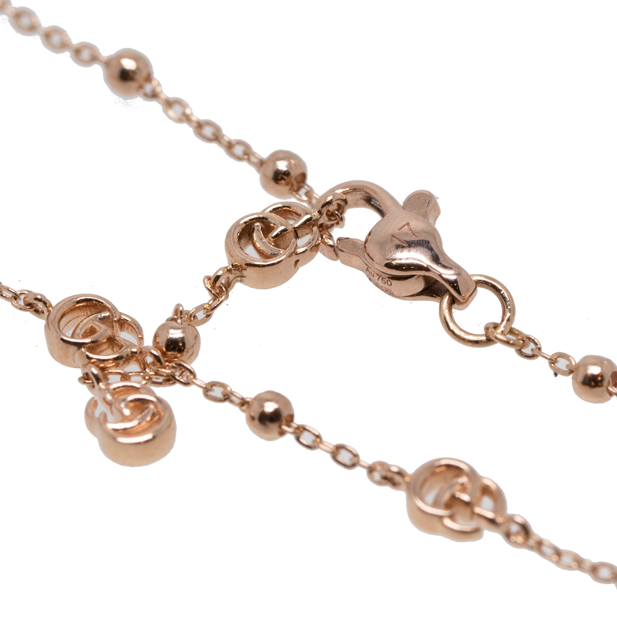 Gucci 18k Rose Gold Flora Bracelet with Diamonds