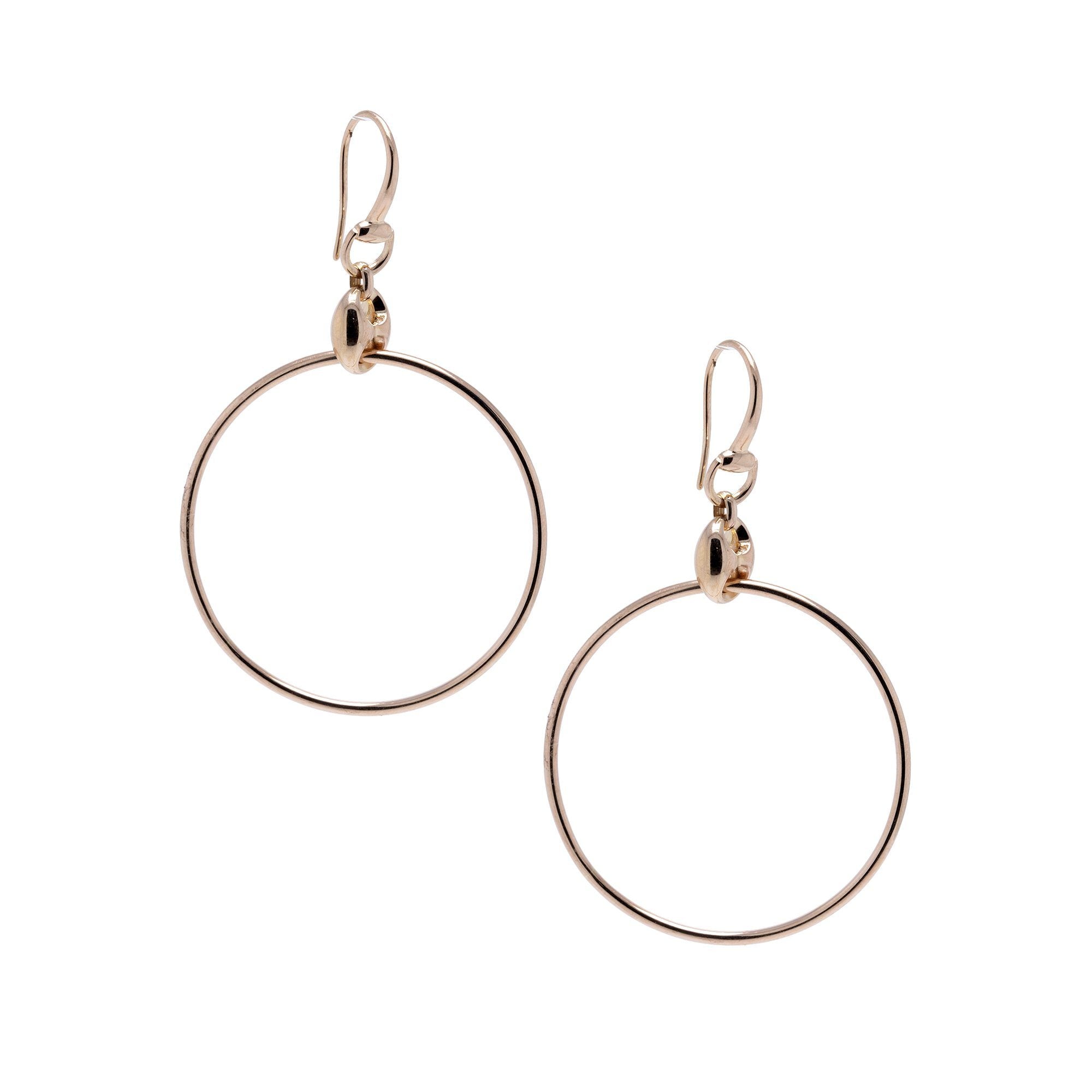 Gucci 18k Rose Gold Horsebit Hoop Earrings