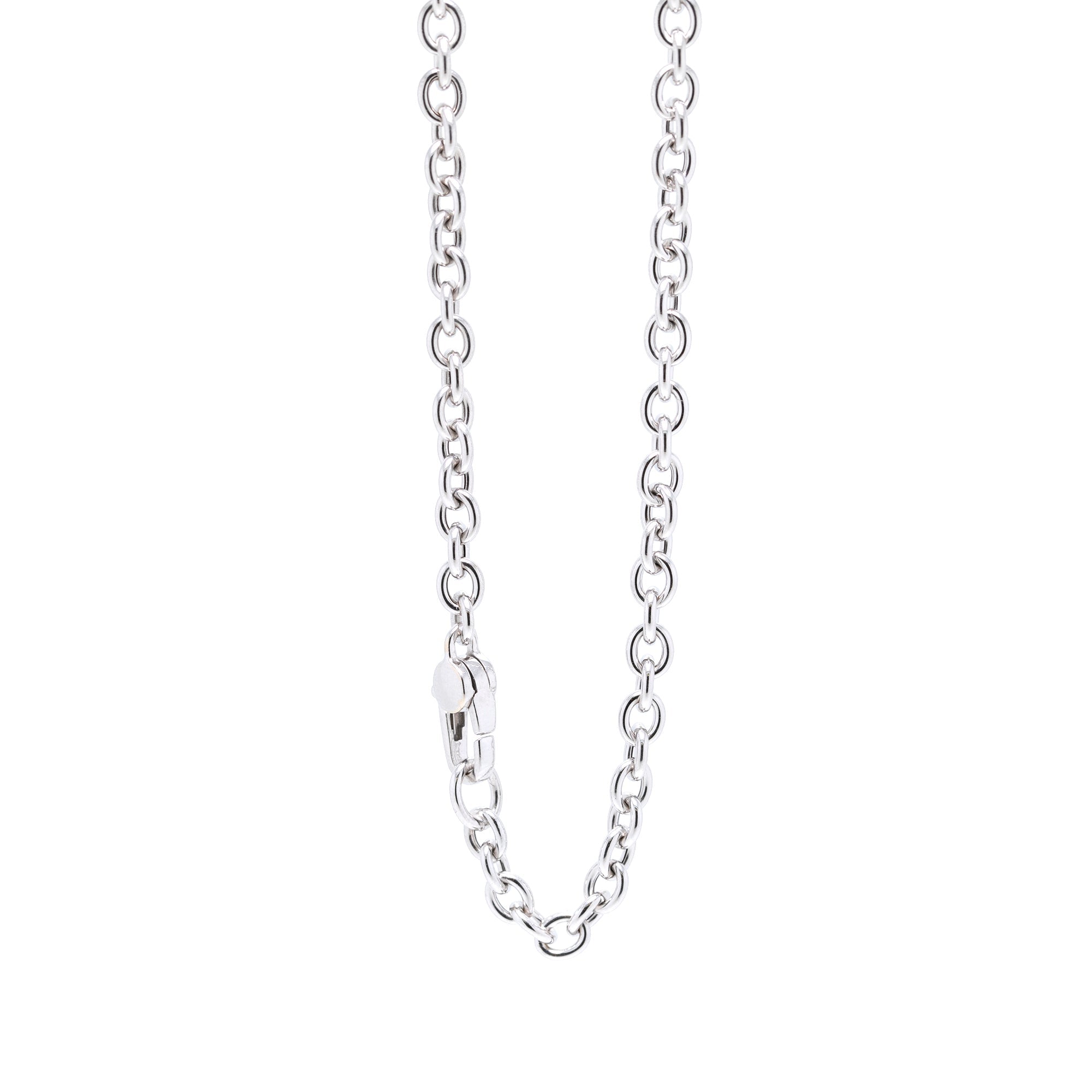 Gucci 18k White Gold Diamond Horsebit Pendant Necklace