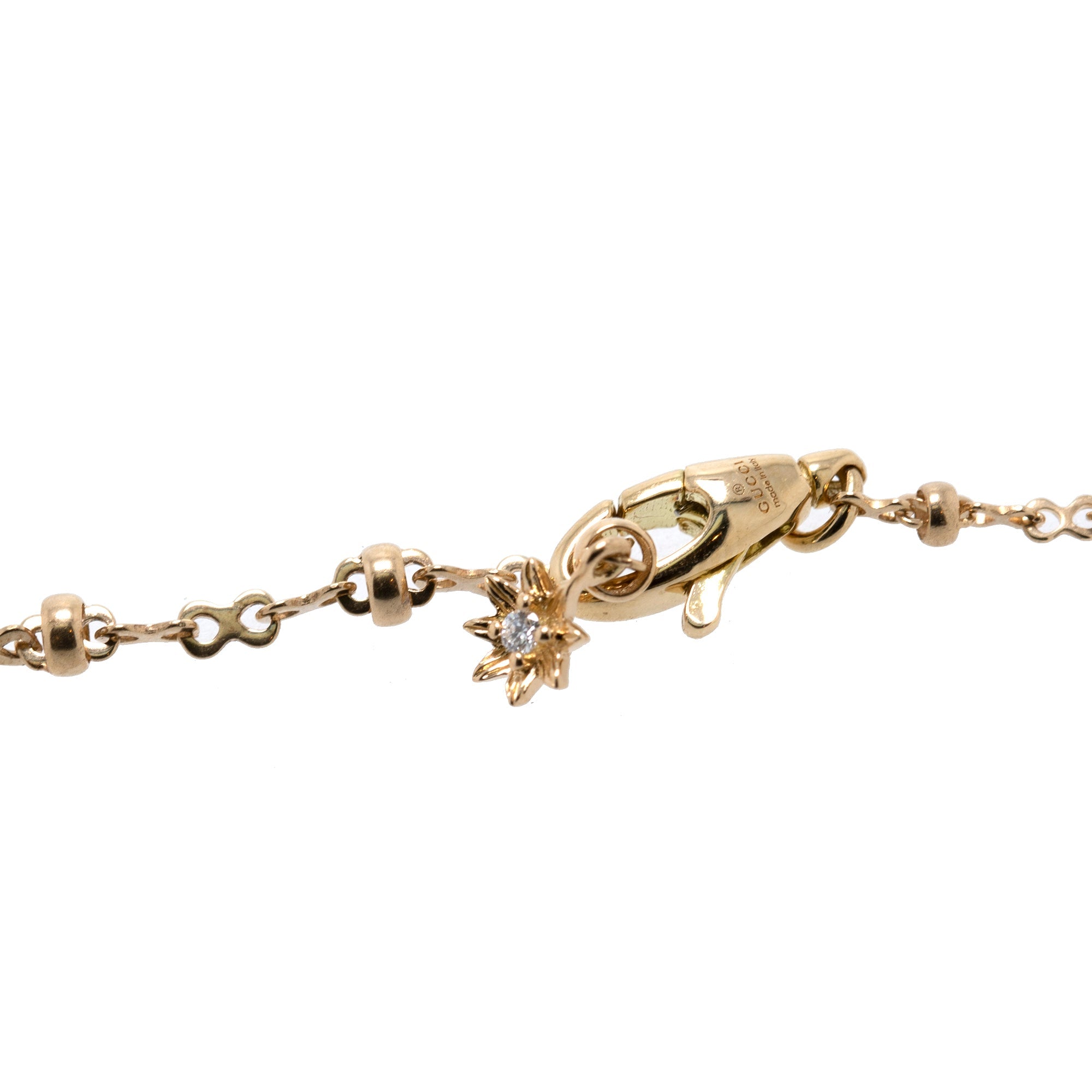 Gucci 18k Yellow Gold Flora Necklace with Diamonds