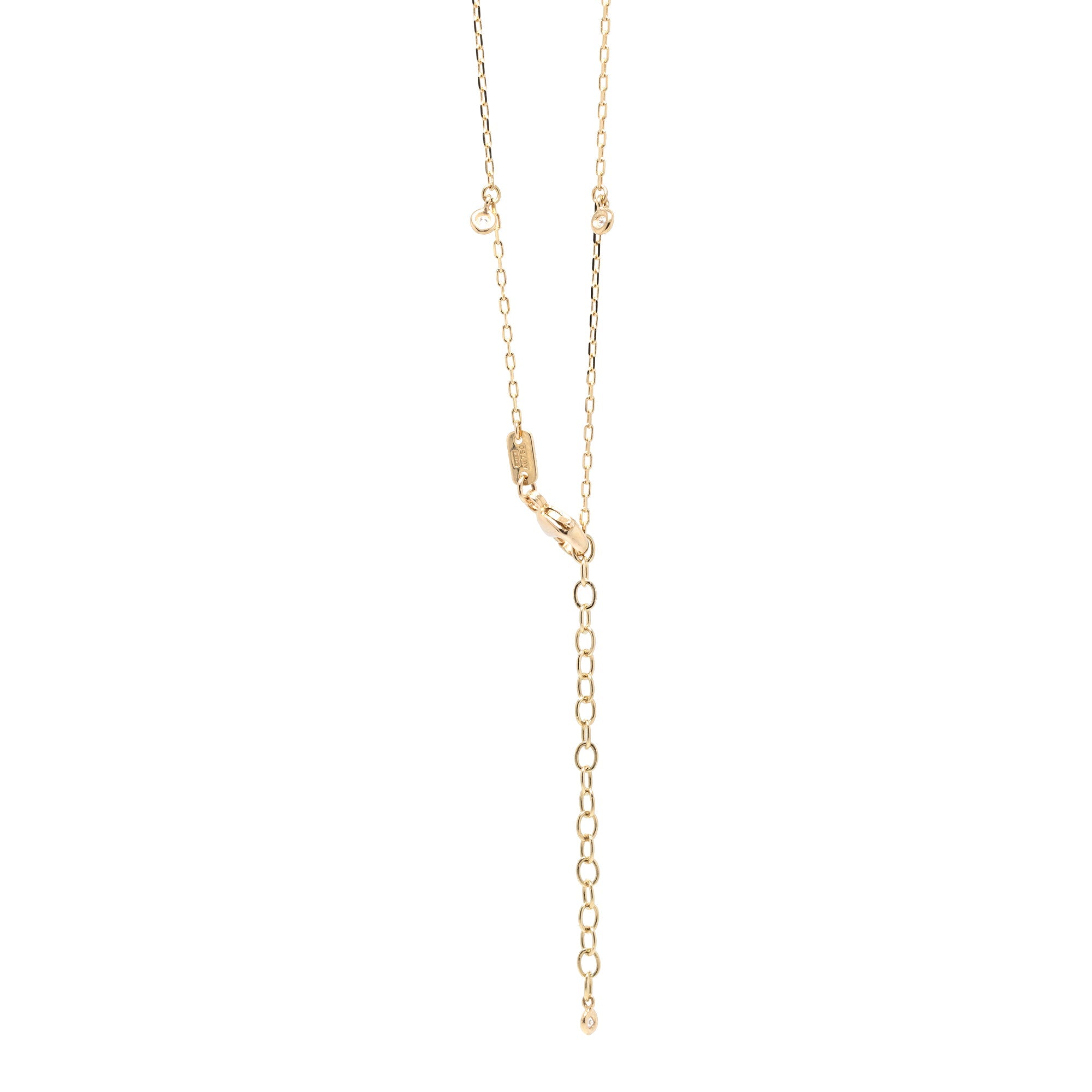 Gucci 18k Yellow Gold GG Running Necklace with Diamonds