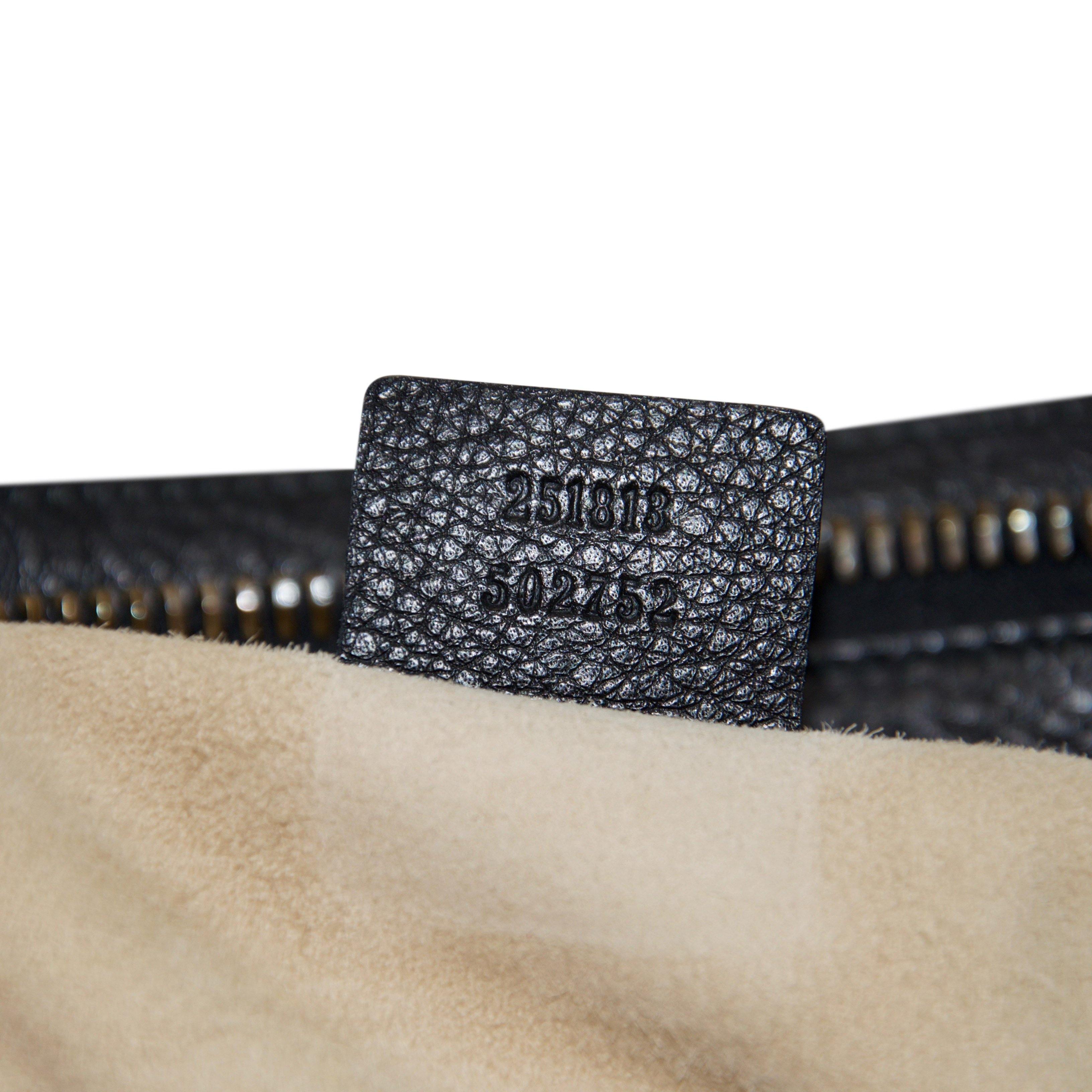 Gucci 1973 Black Leather Large Top Handle Bag