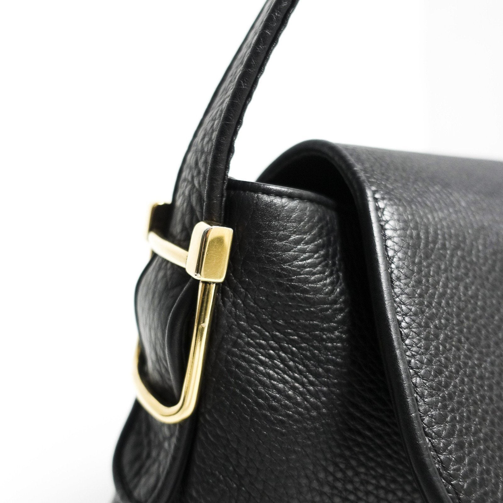 Gucci 1973 Black Leather Shoulder Bag