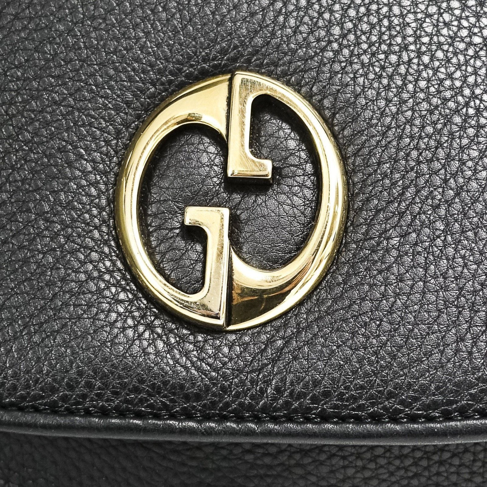 Gucci 1973 Black Leather Shoulder Bag