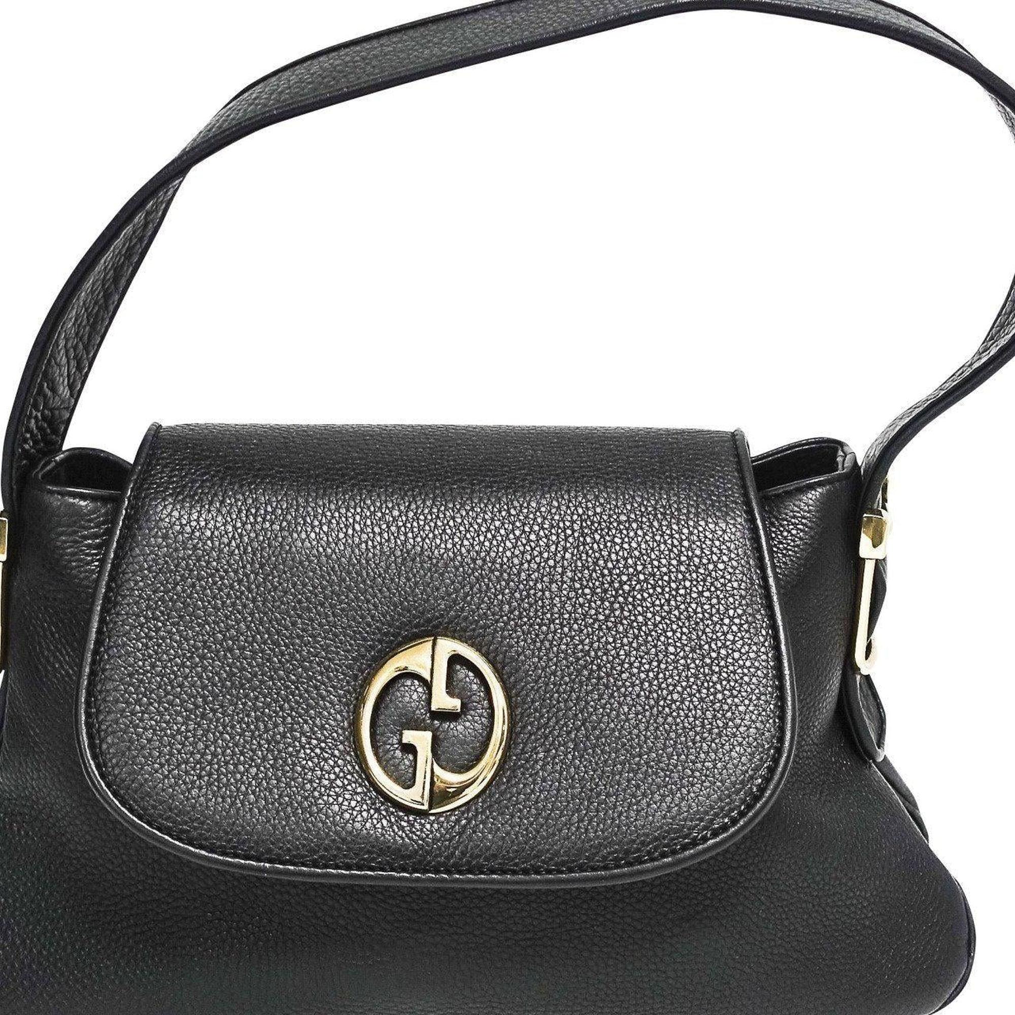 Gucci 1973 Black Leather Shoulder Bag