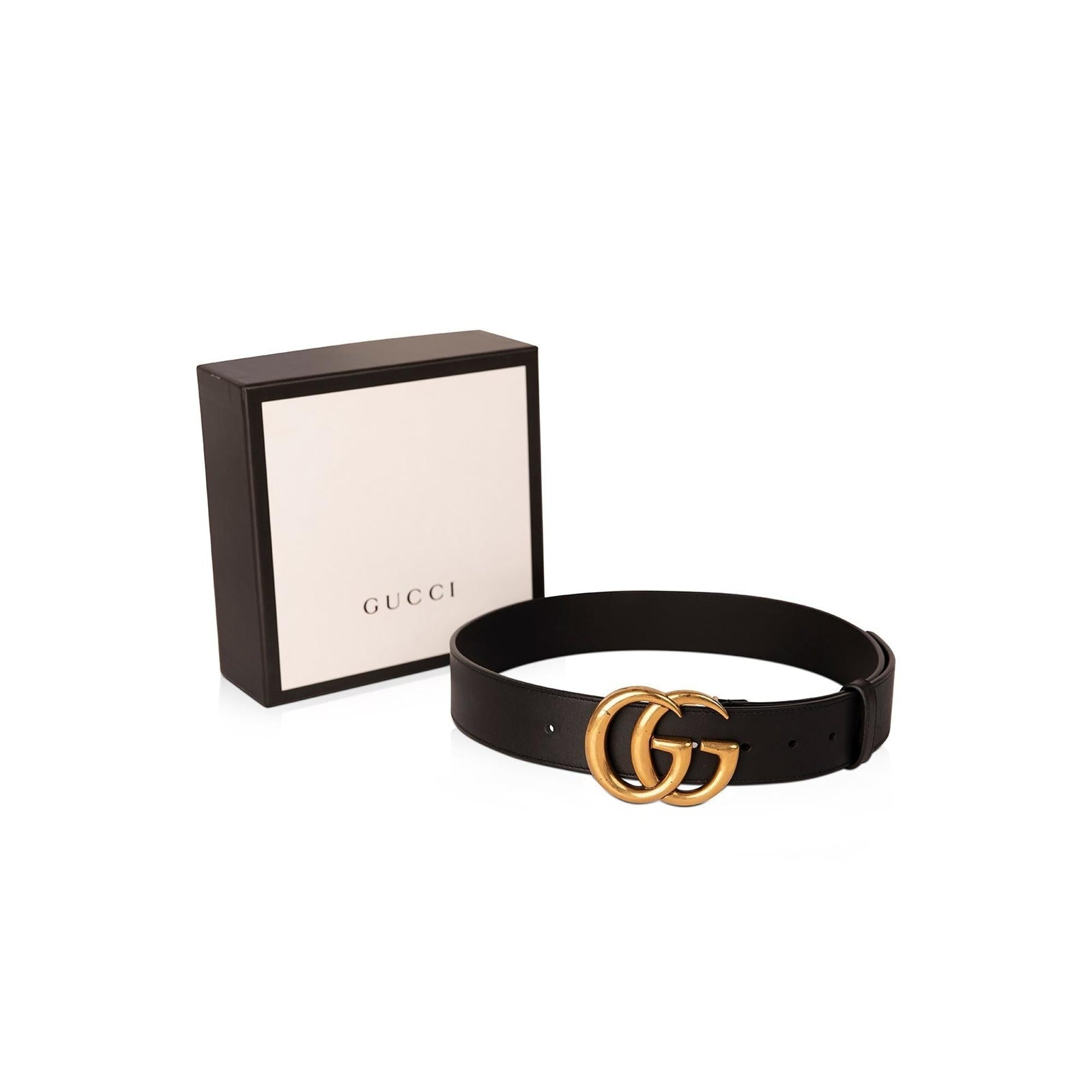 Gucci 2015 Re-Edition Wide Leather Belt w/ Box