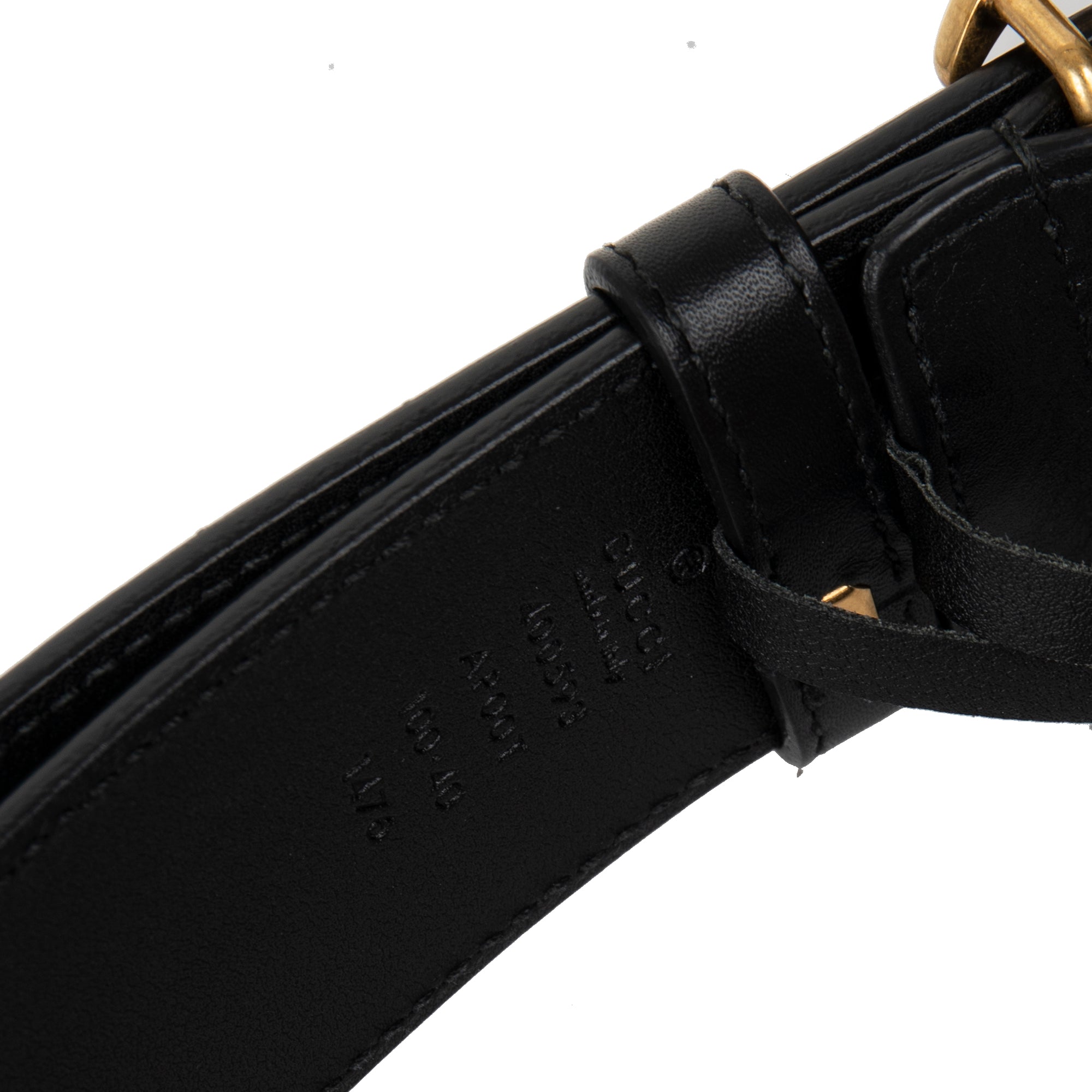 Gucci 2015 Re-edition Wide Leather Belt with Double G Buckle w/ Box