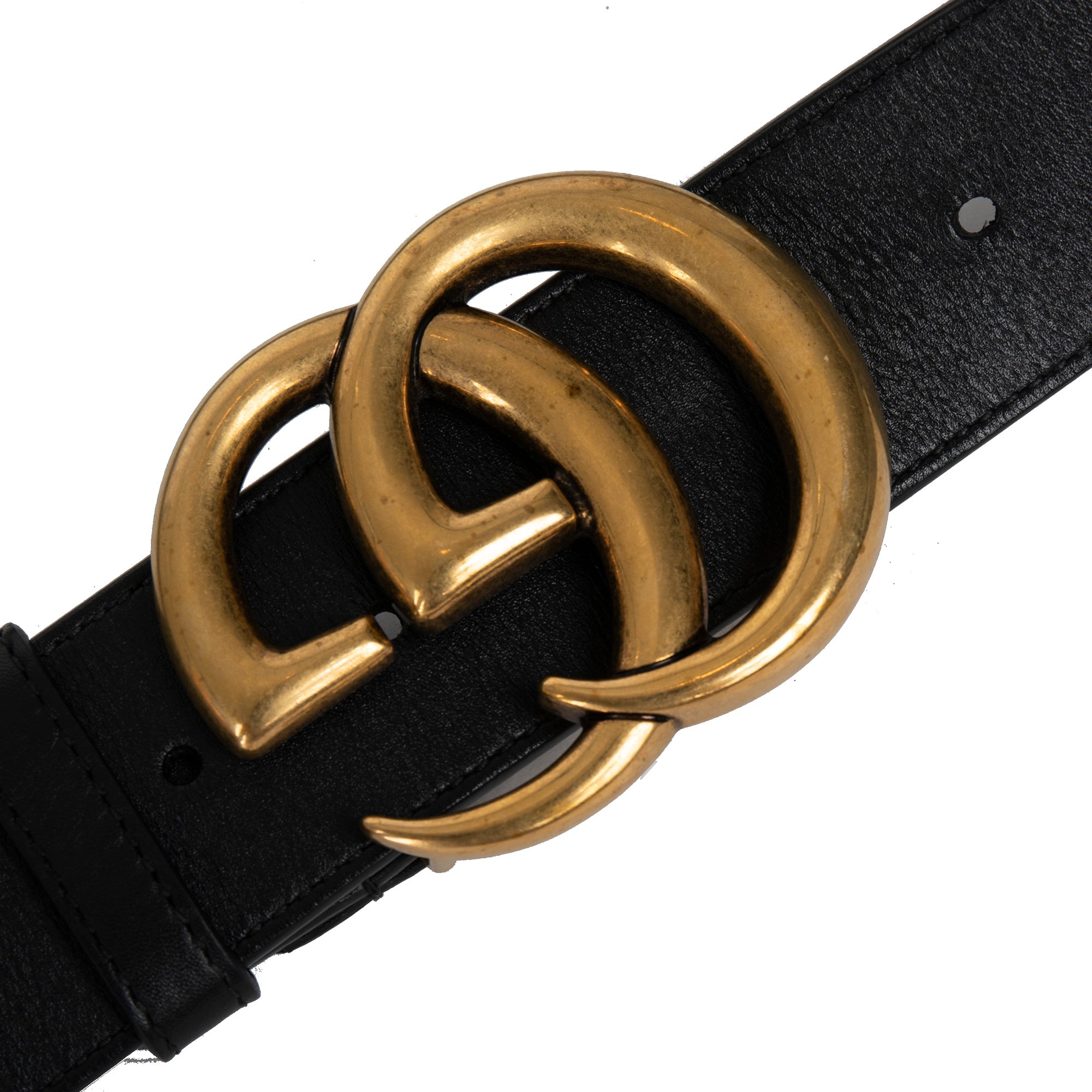 Gucci 2015 Re-edition Wide Leather Belt with Double G Buckle w/ Box