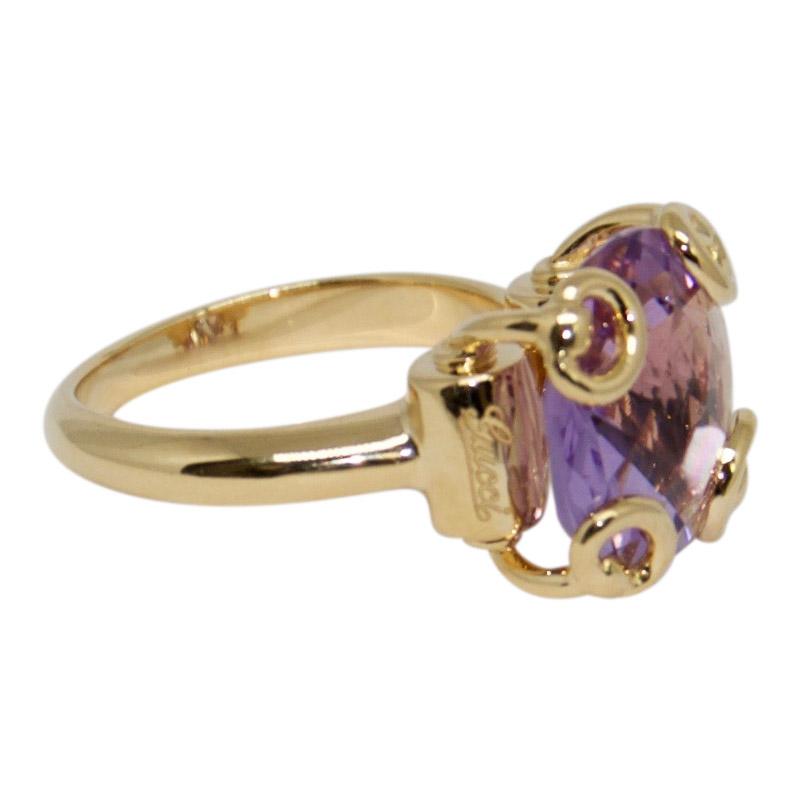 Gucci Amethyst Horsebit Cocktail Ring