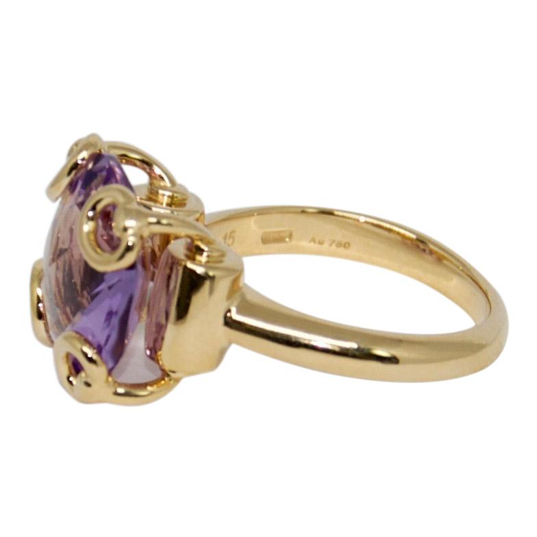 Gucci Amethyst Horsebit Cocktail Ring