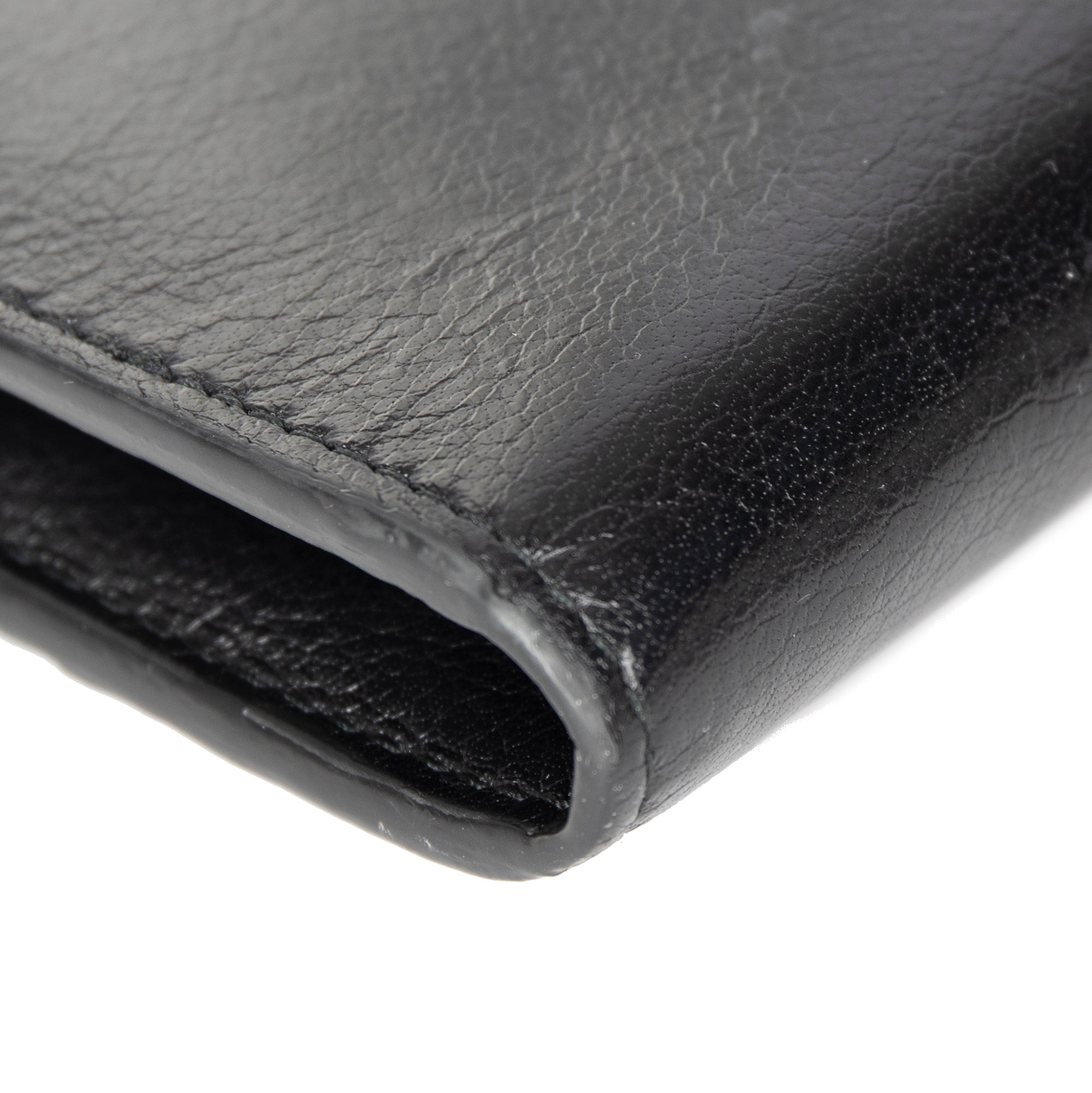 Gucci Black Calfskin Leather Flap Wallet