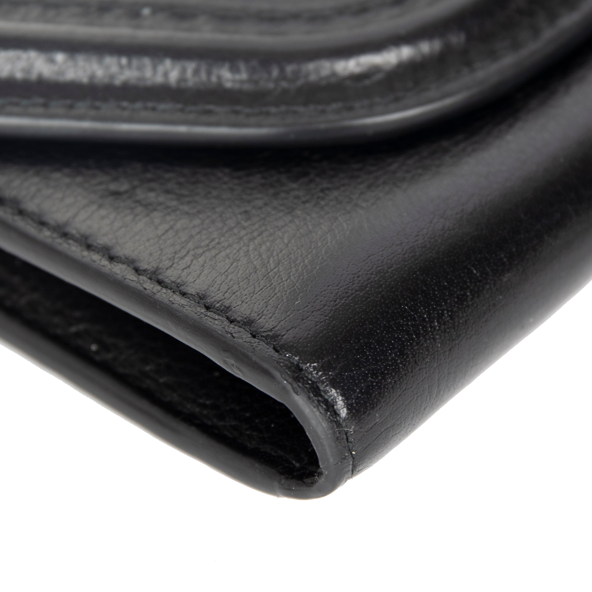 Gucci Black Calfskin Leather Flap Wallet