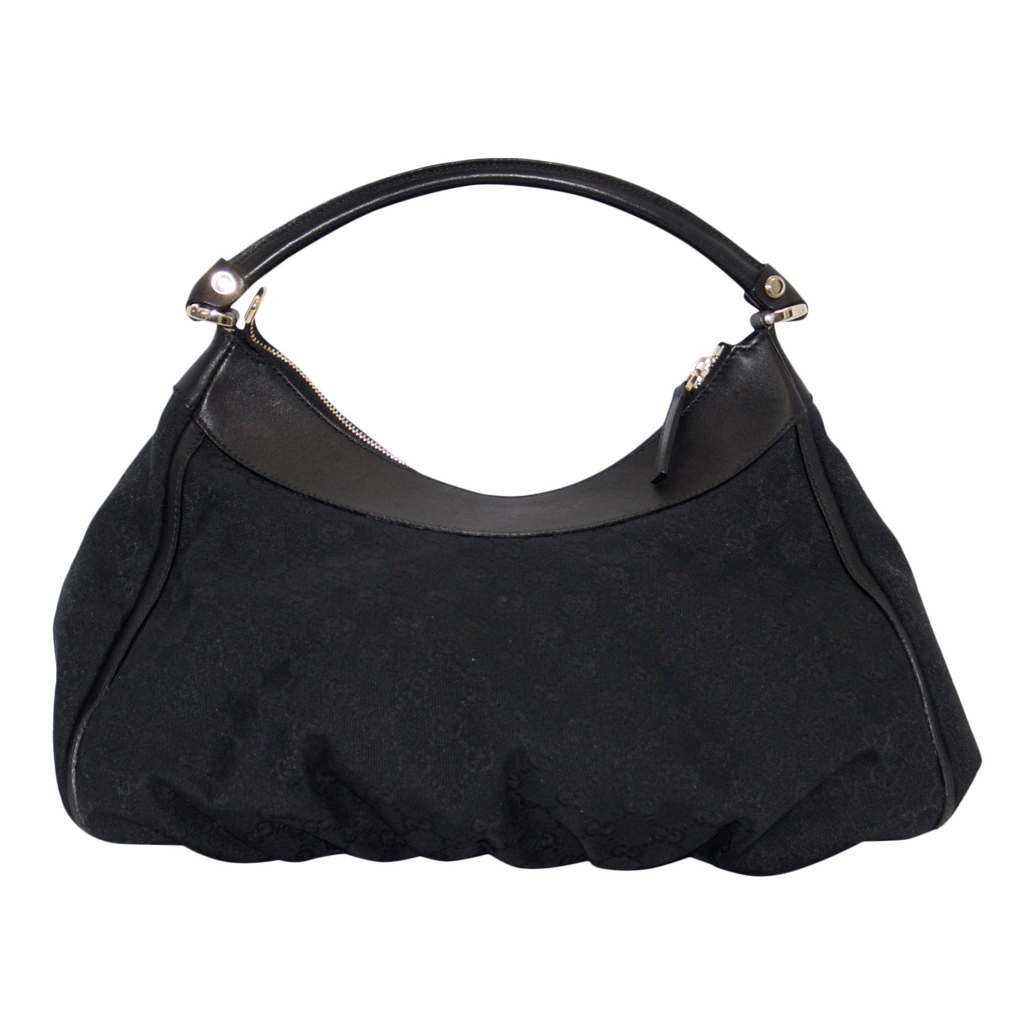 Gucci Black GG Canvas D Ring Hobo