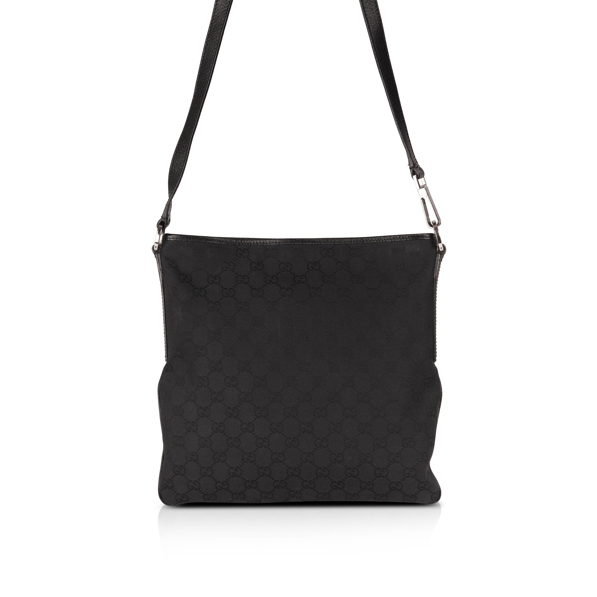 Gucci Black GG Canvas Messenger Bag