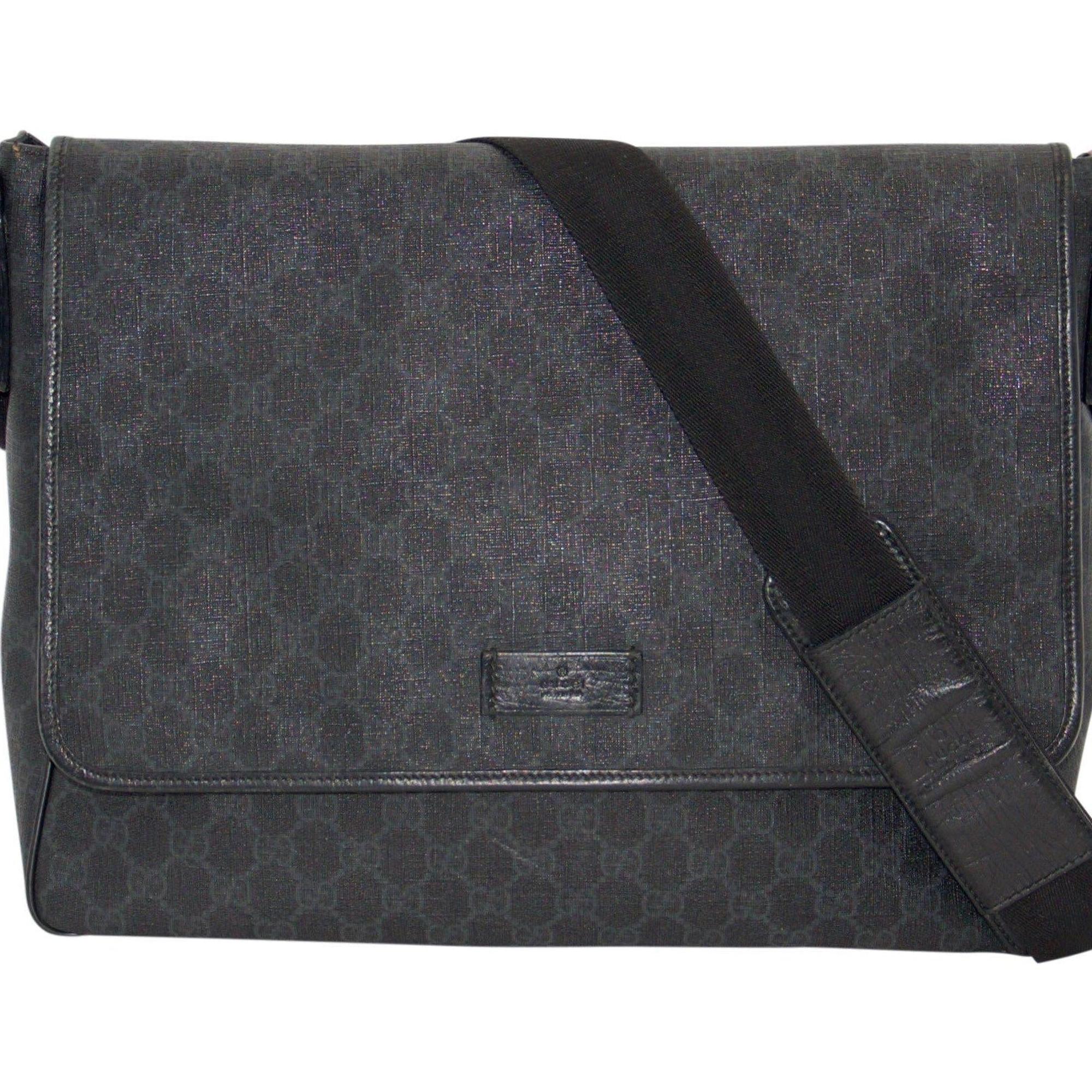 Gucci Black GG Coated Canvas Messenger Bag