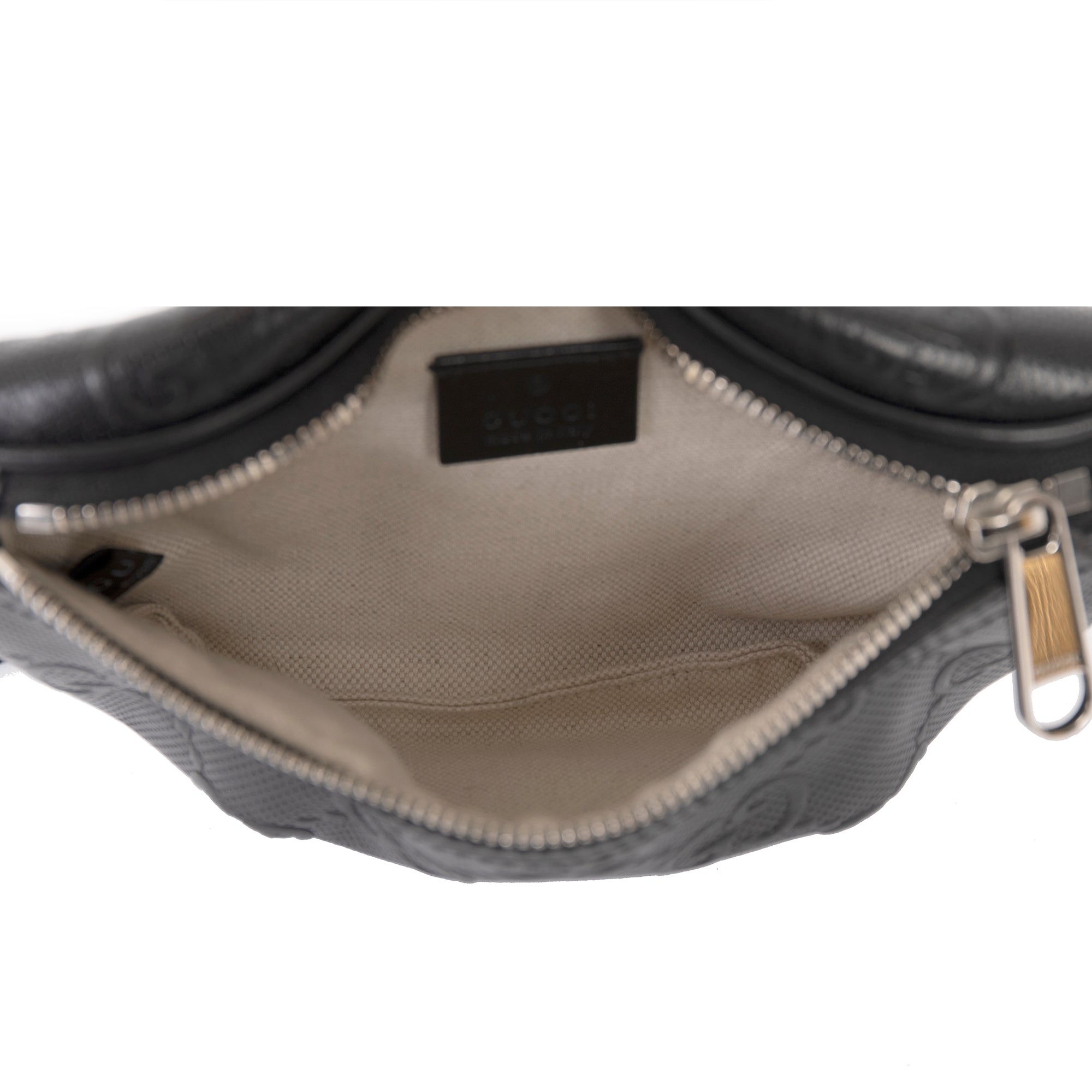 Gucci Black GG Embossed Belt Bag