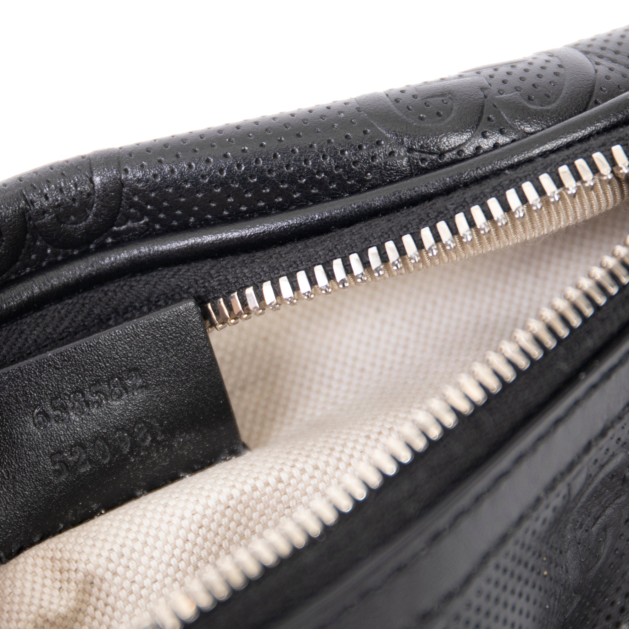 Gucci Black GG Embossed Belt Bag