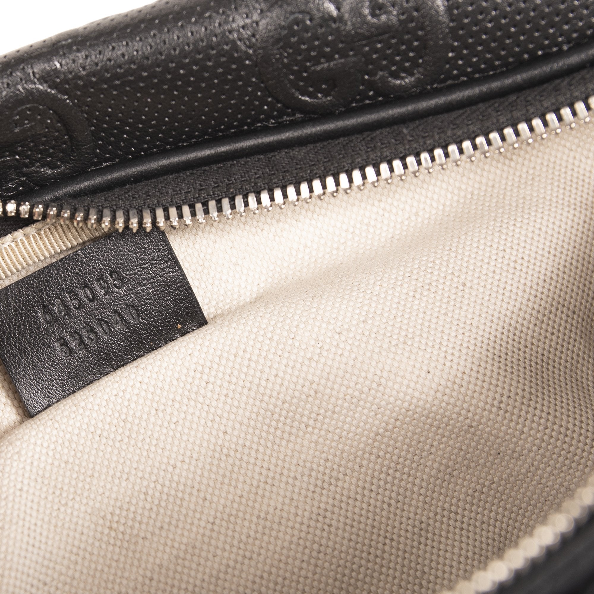 Gucci Black GG Embossed Belt Bag w/ Box