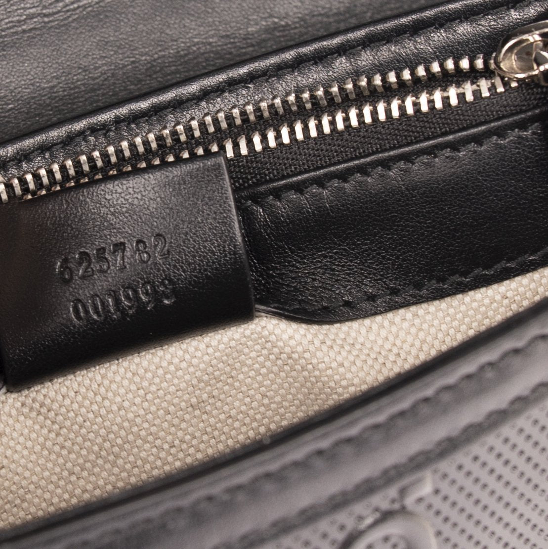 Gucci Black GG Embossed Messenger Bag