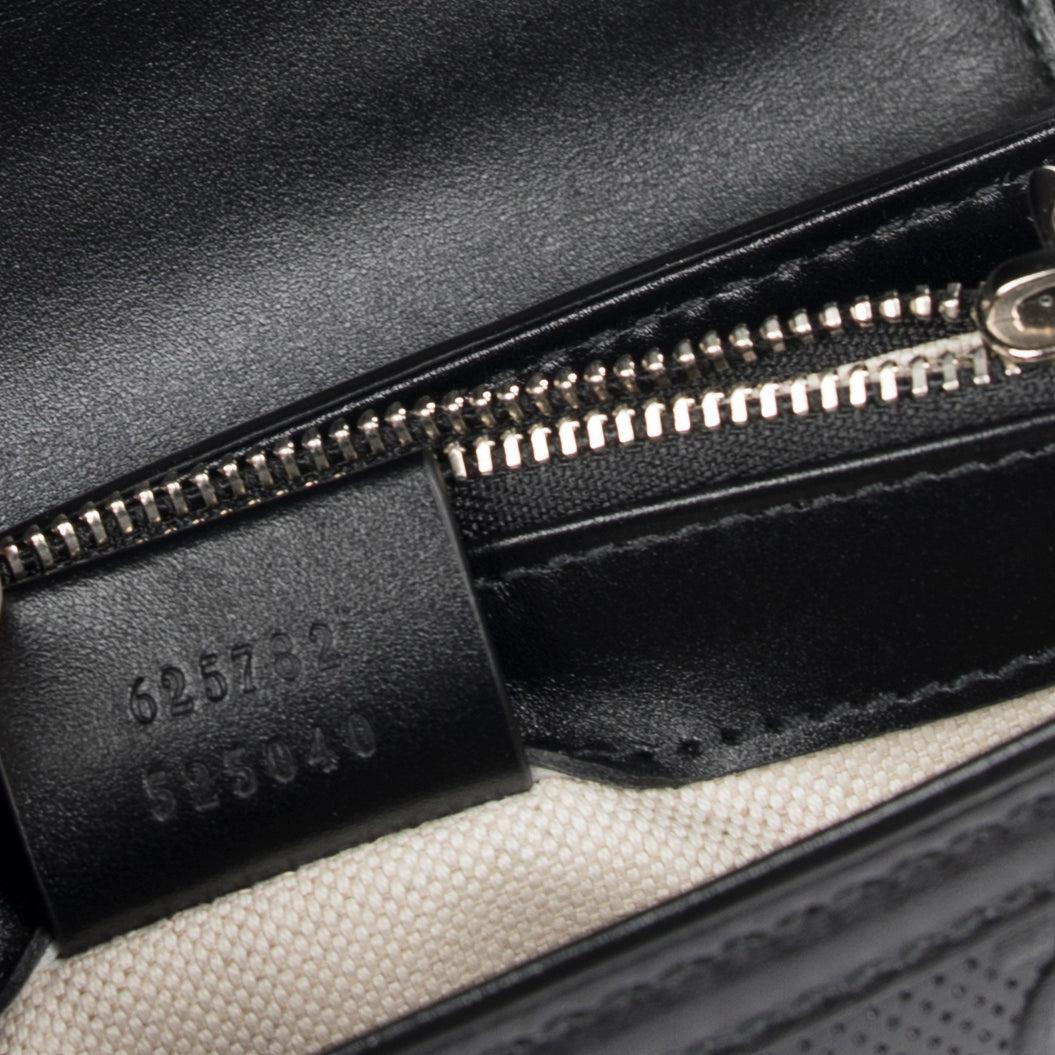 Gucci Black GG Embossed Messenger Bag w/ Box