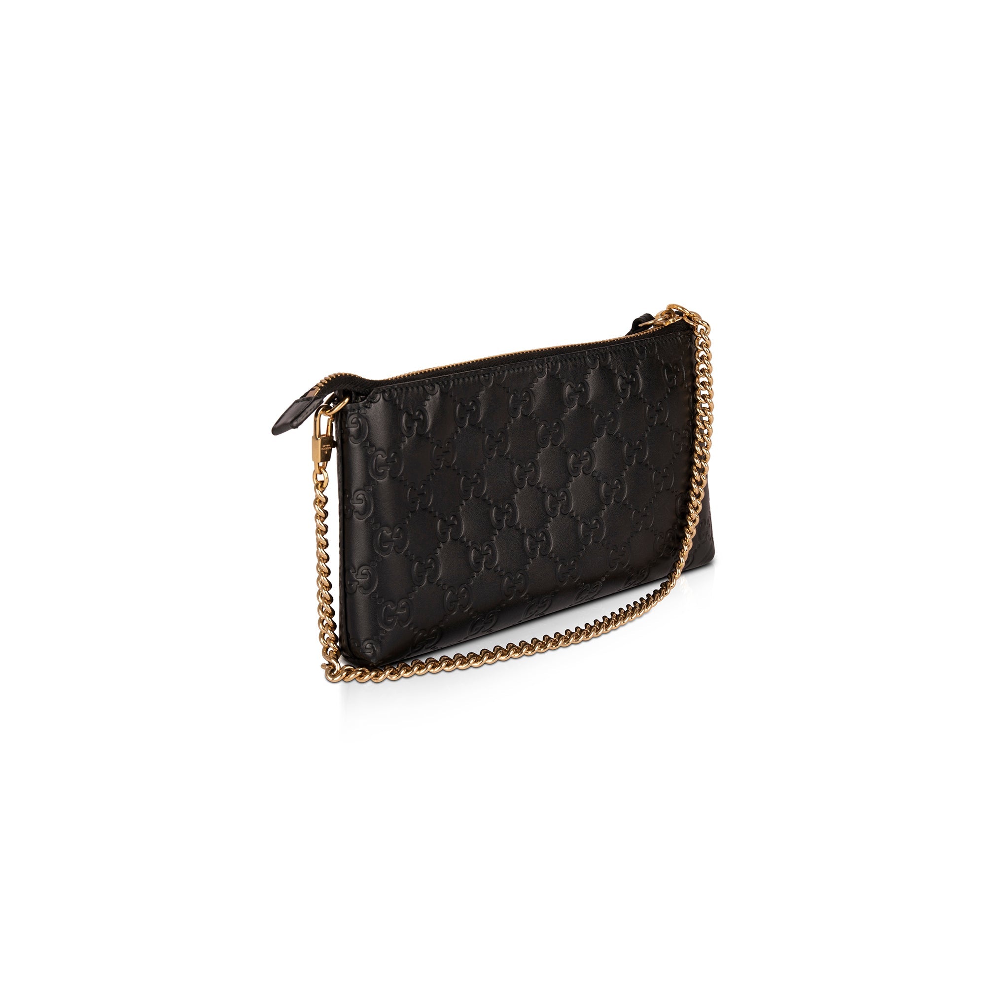 Gucci Black GG Signature Chain Wallet w/ Box