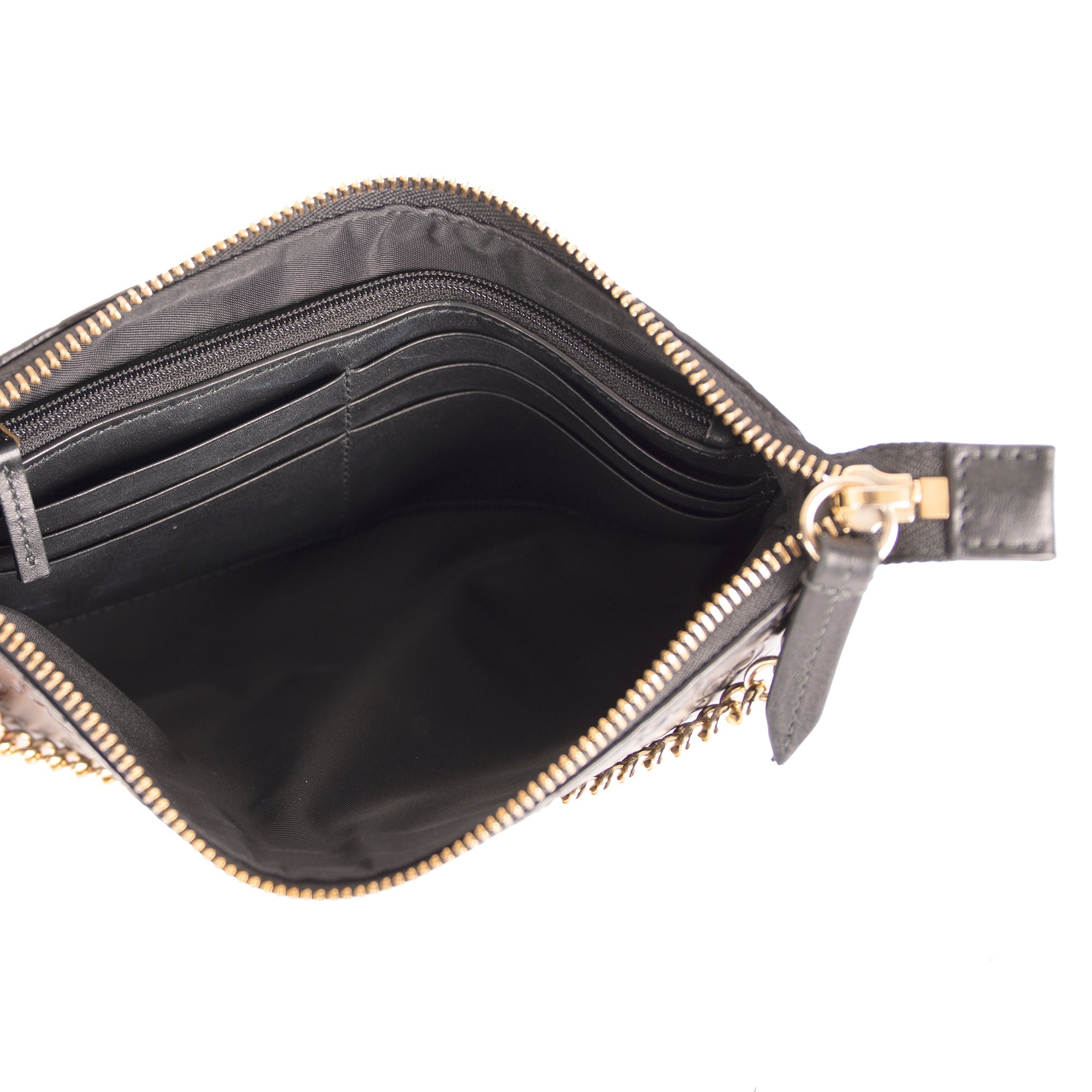 Gucci Black GG Signature Chain Wallet w/ Box