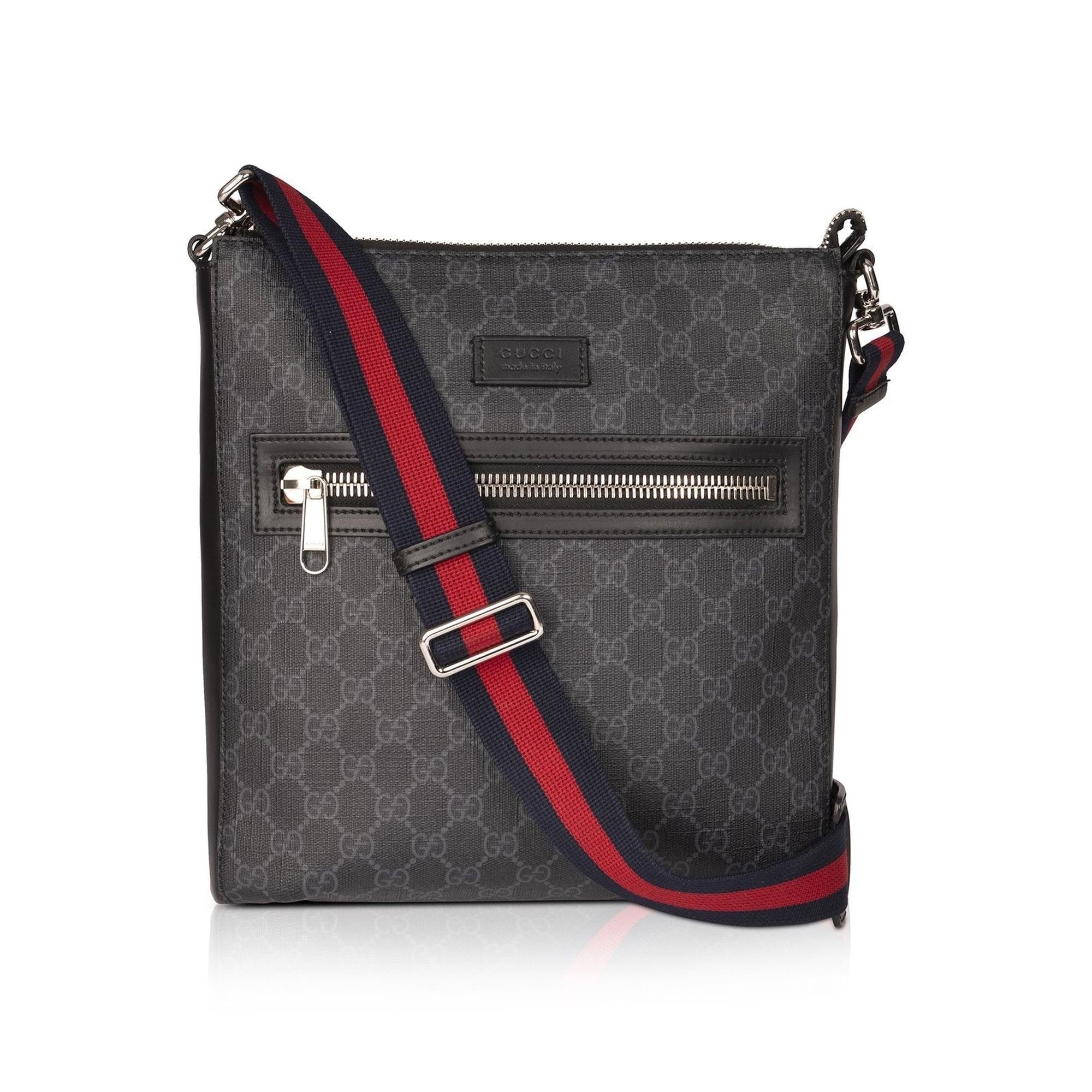 Gucci Black GG Supreme Messenger Bag
