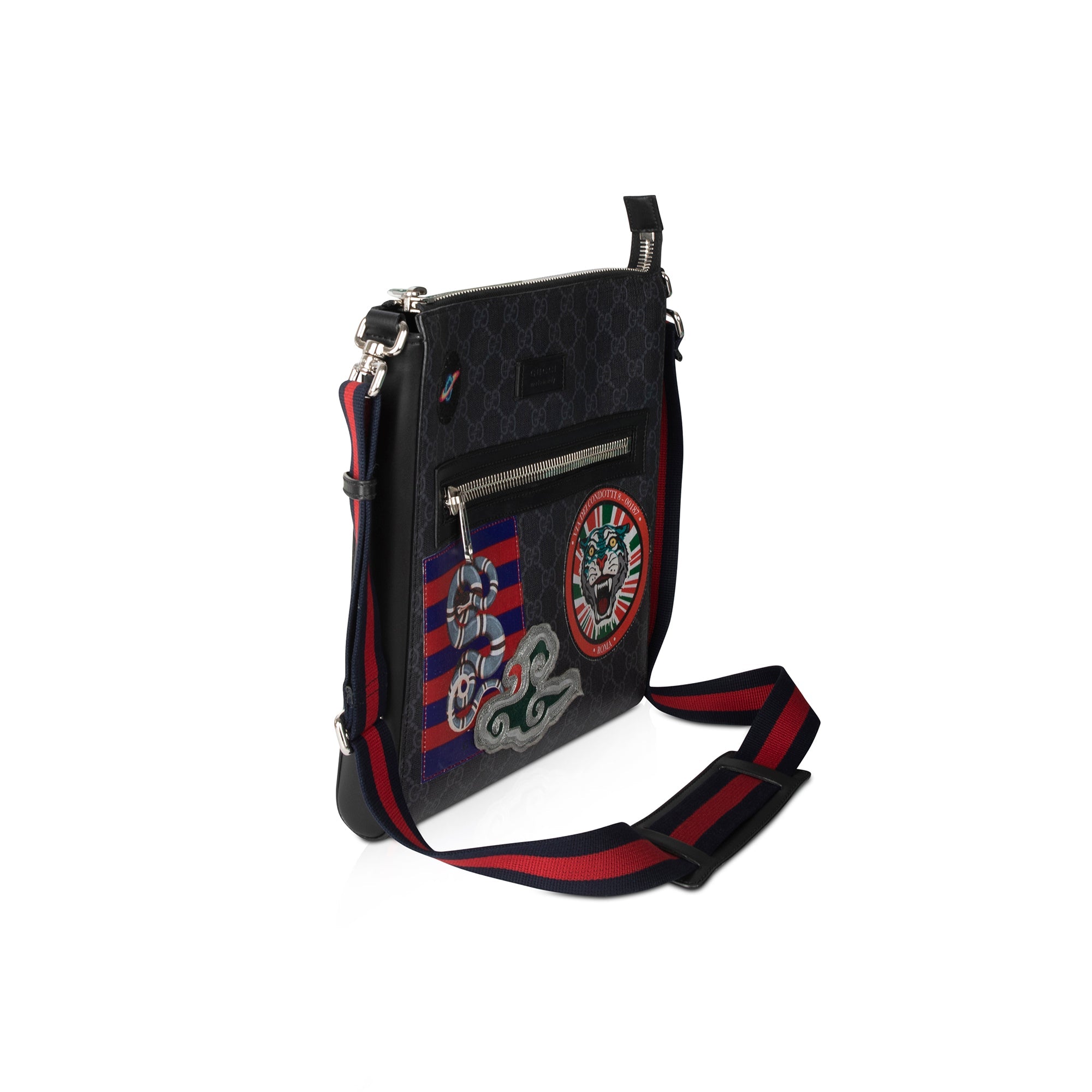 Gucci Black GG Supreme Night Courrier Messenger Bag