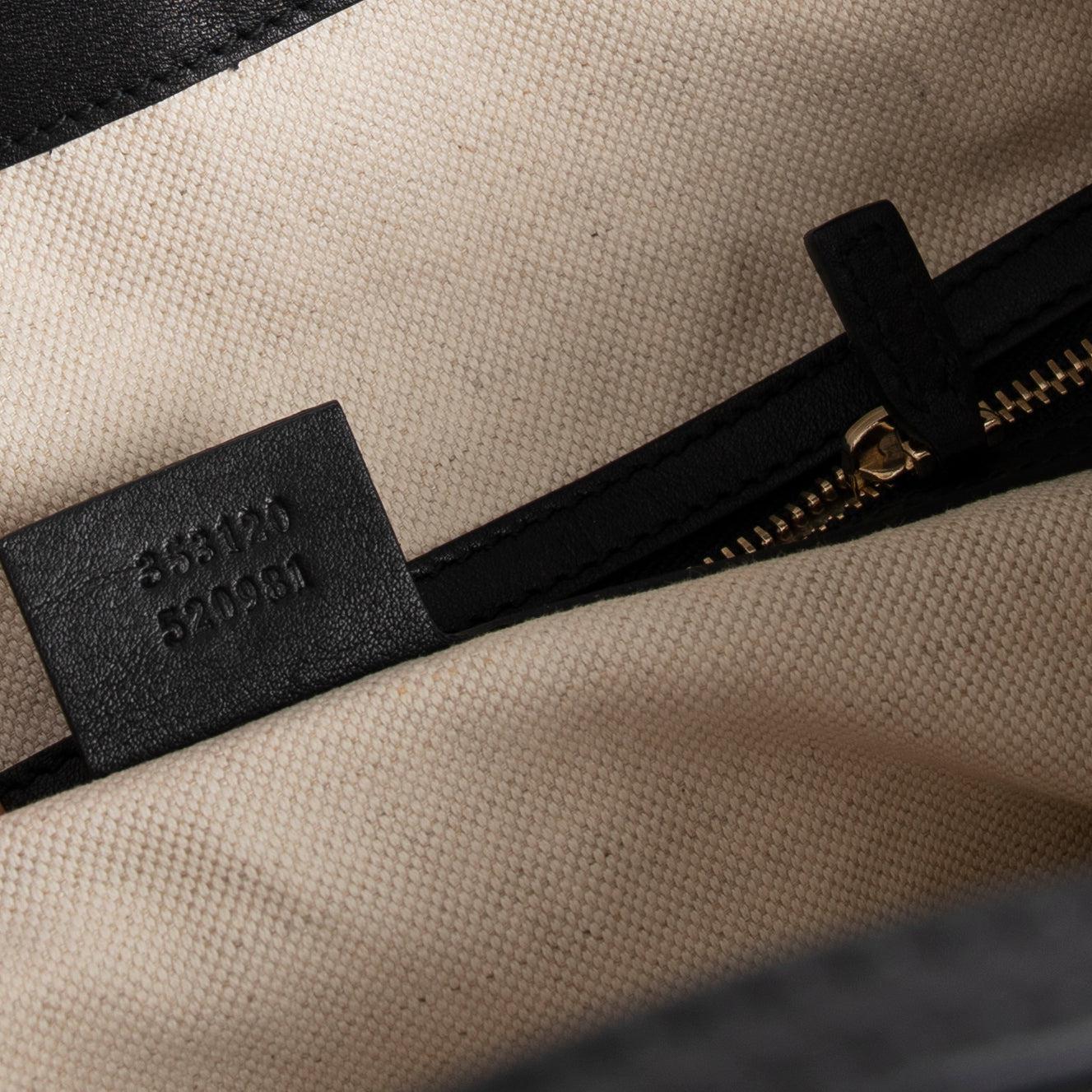 Gucci Black Guccissima Bree Convertible Top Handle Bag w/ Box