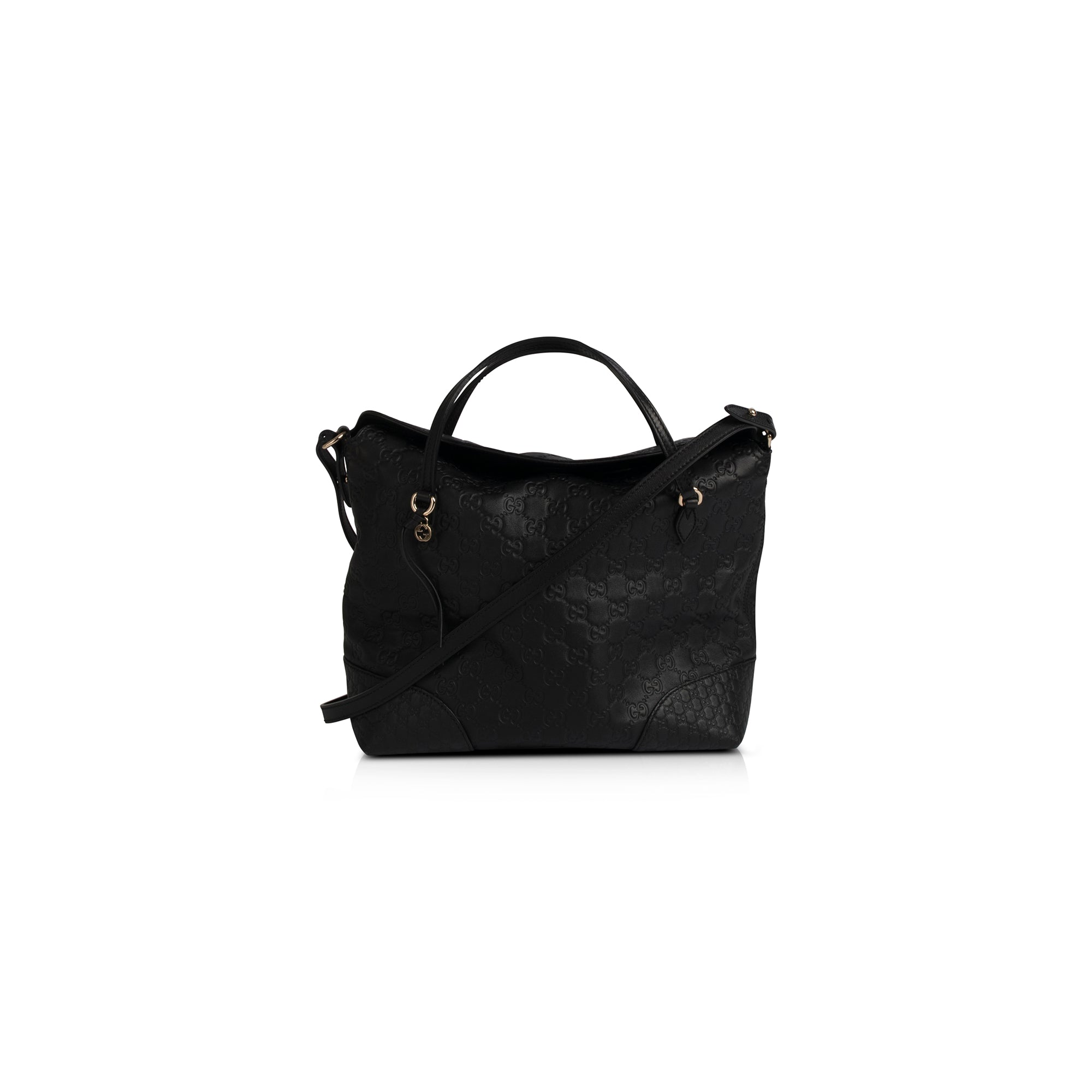 Gucci Black Guccissima Bree Convertible Top Handle Bag w/ Box