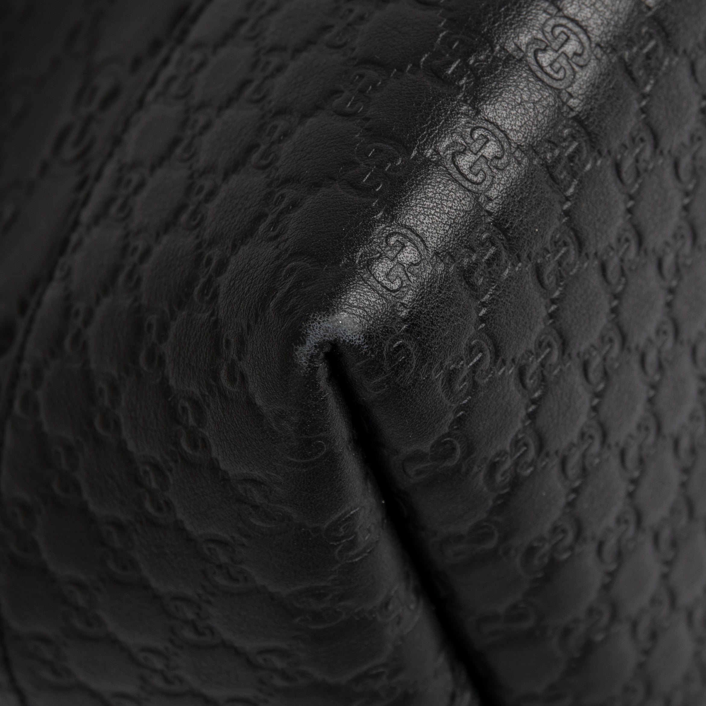 Gucci Black Guccissima Bree Convertible Top Handle Bag w/ Box