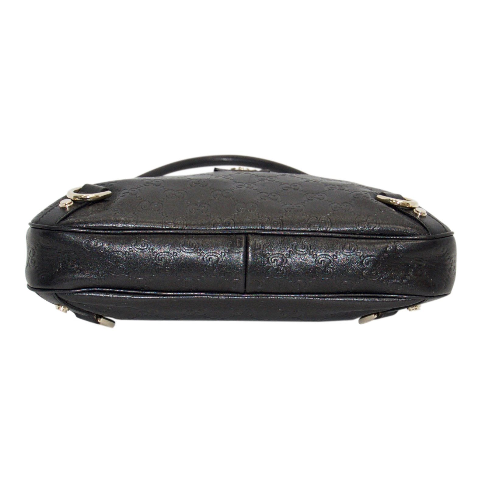 Gucci Black Guccissima D-Ring Abbey Hobo