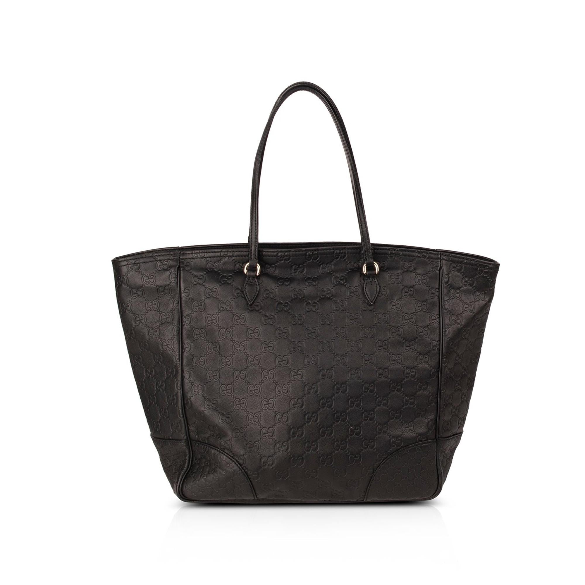 Gucci Black Guccissima Leather Bree Tote