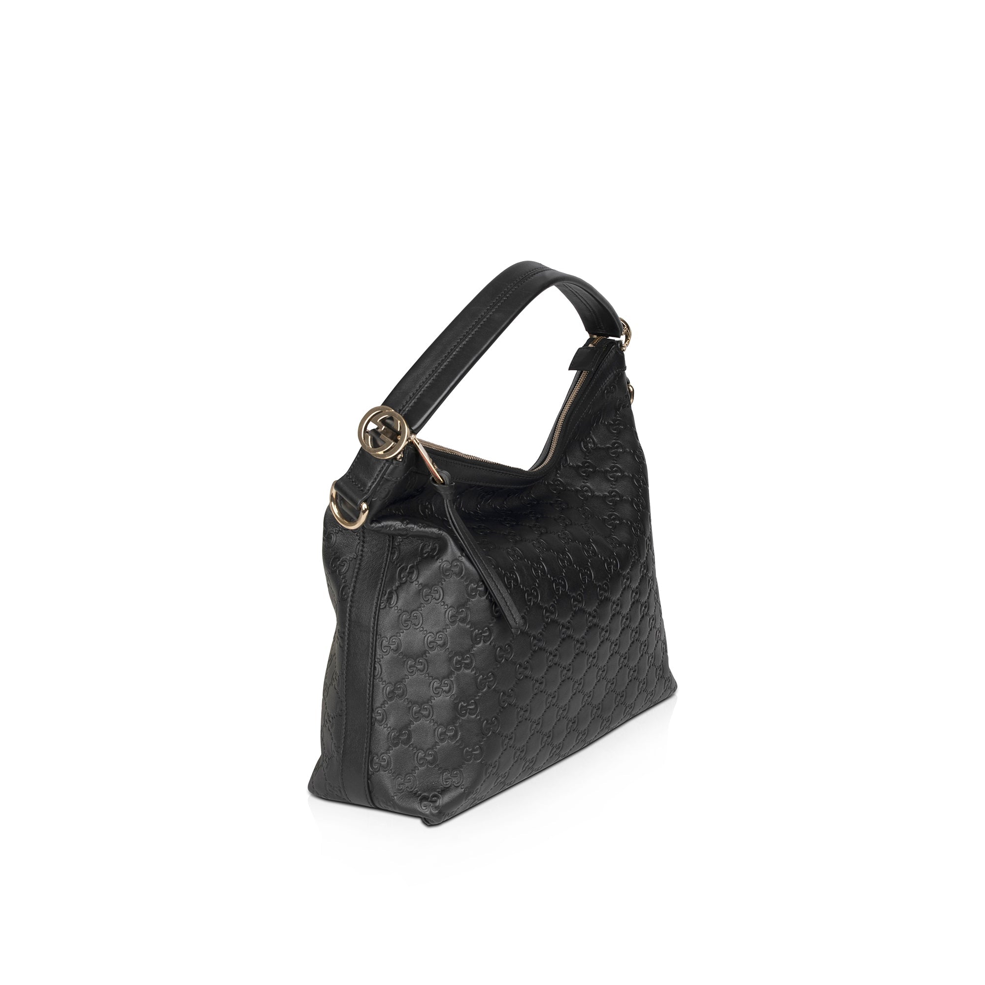 Gucci Black Guccissima Miss G Original Hobo Bag