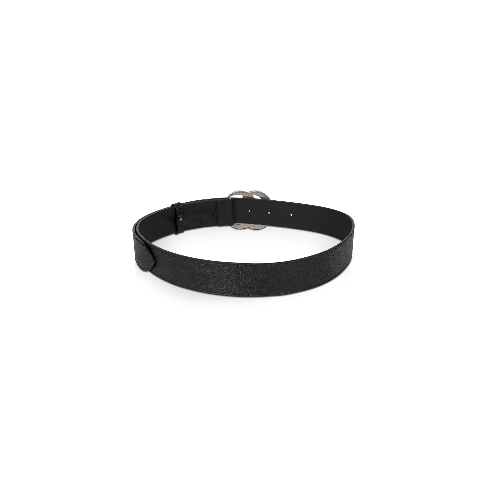 Gucci Black Leather Belt with Double G Buckle