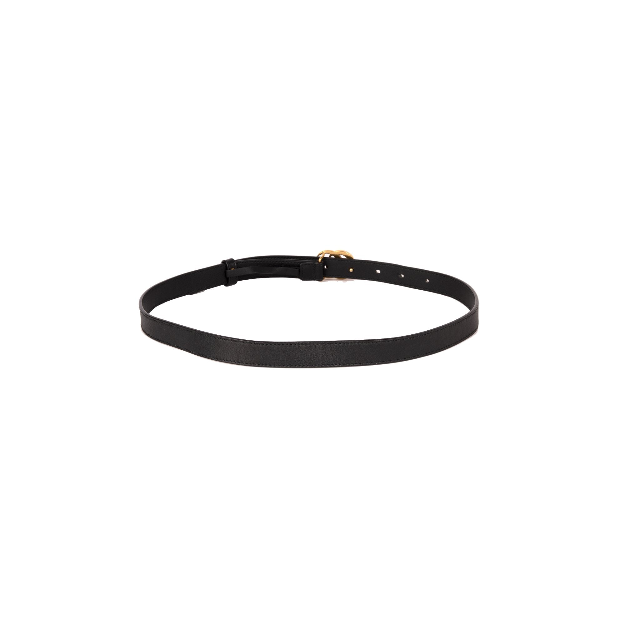 Gucci Black Leather Belt with Double G Buckle